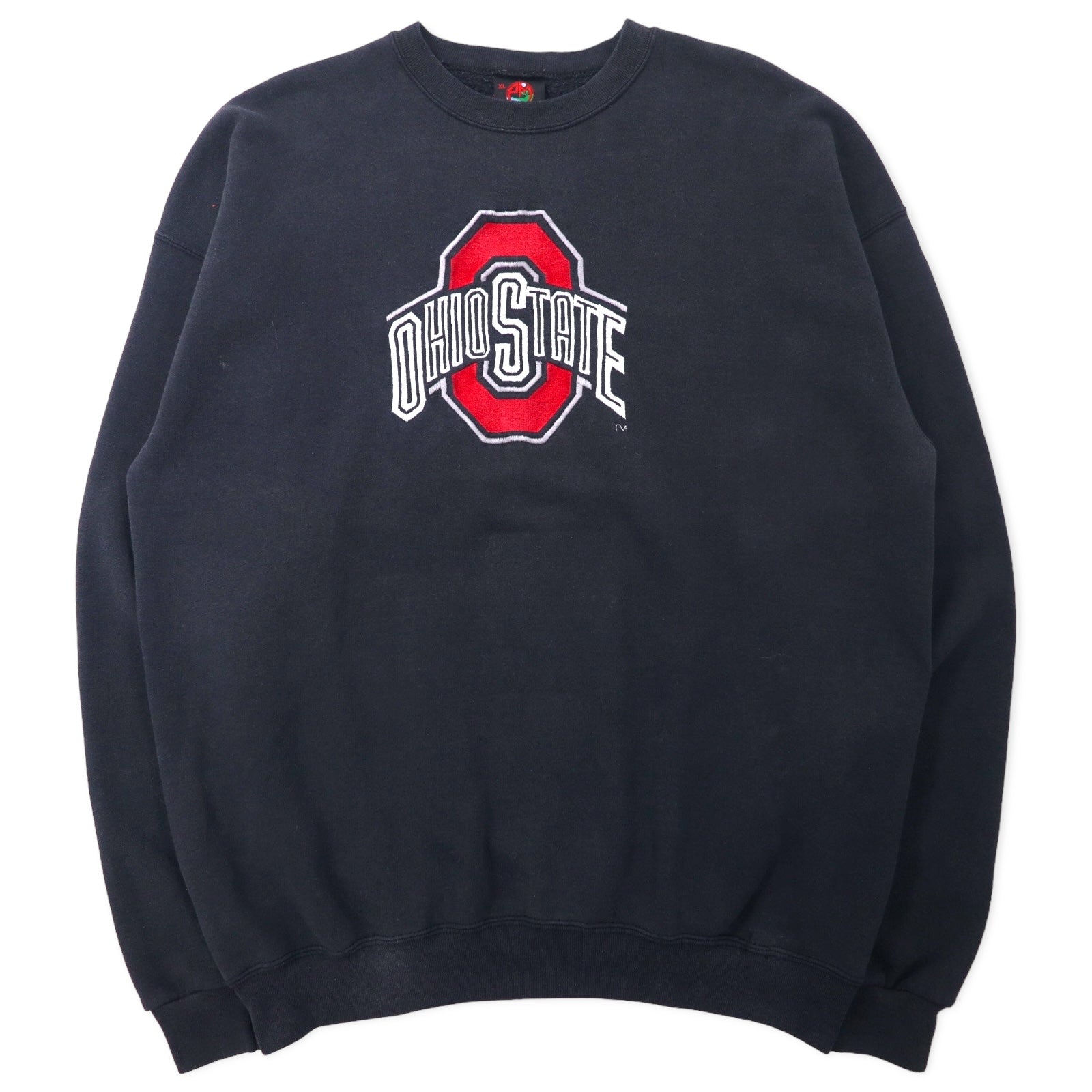 PM SPORTS USA製 90年代 カレッジ刺繍 スウェット XL ブラック コットン OHIO STATE ビッグサイズ