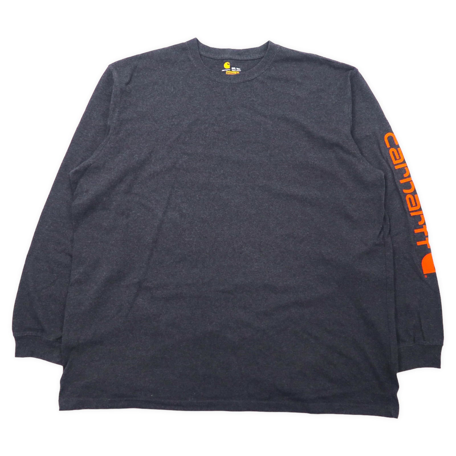 carhartt ロングスリーブ Tシャツ 3XL グレー コットン ポリエステル 袖ロゴ ビッグサイズ メキシコ製