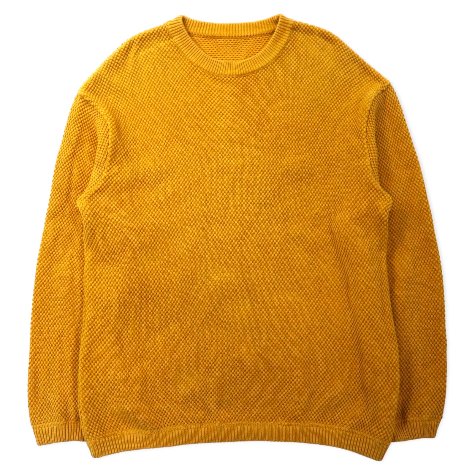 crepuscule ワッフル ニット セーター 2 イエロー コットン MOSS STITCH L/S SWEAT 1704-006