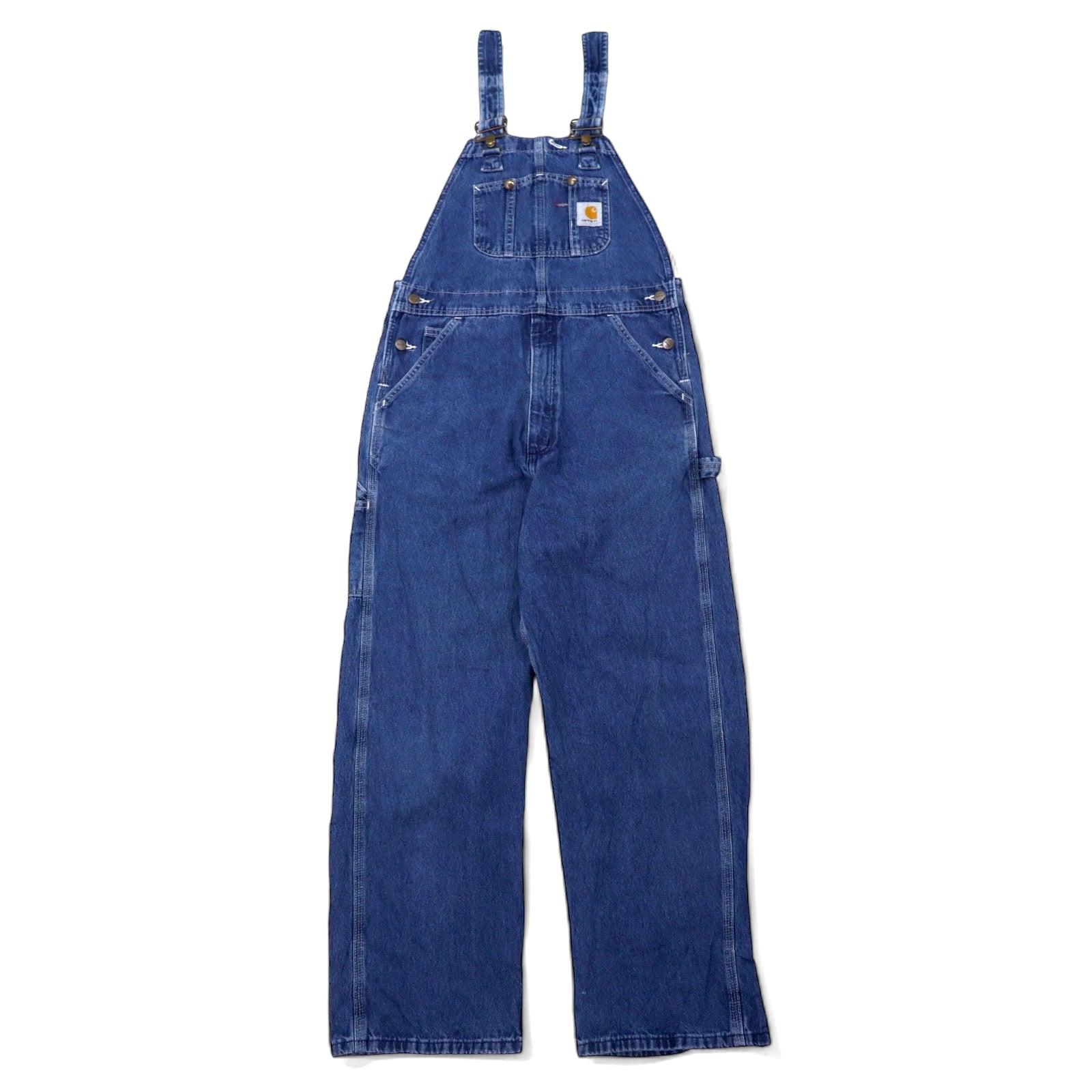 Carhartt デニム オーバーオール 32 ブルー コットン WASHED DENIM BIB OVERALL R07-DST メキシコ製