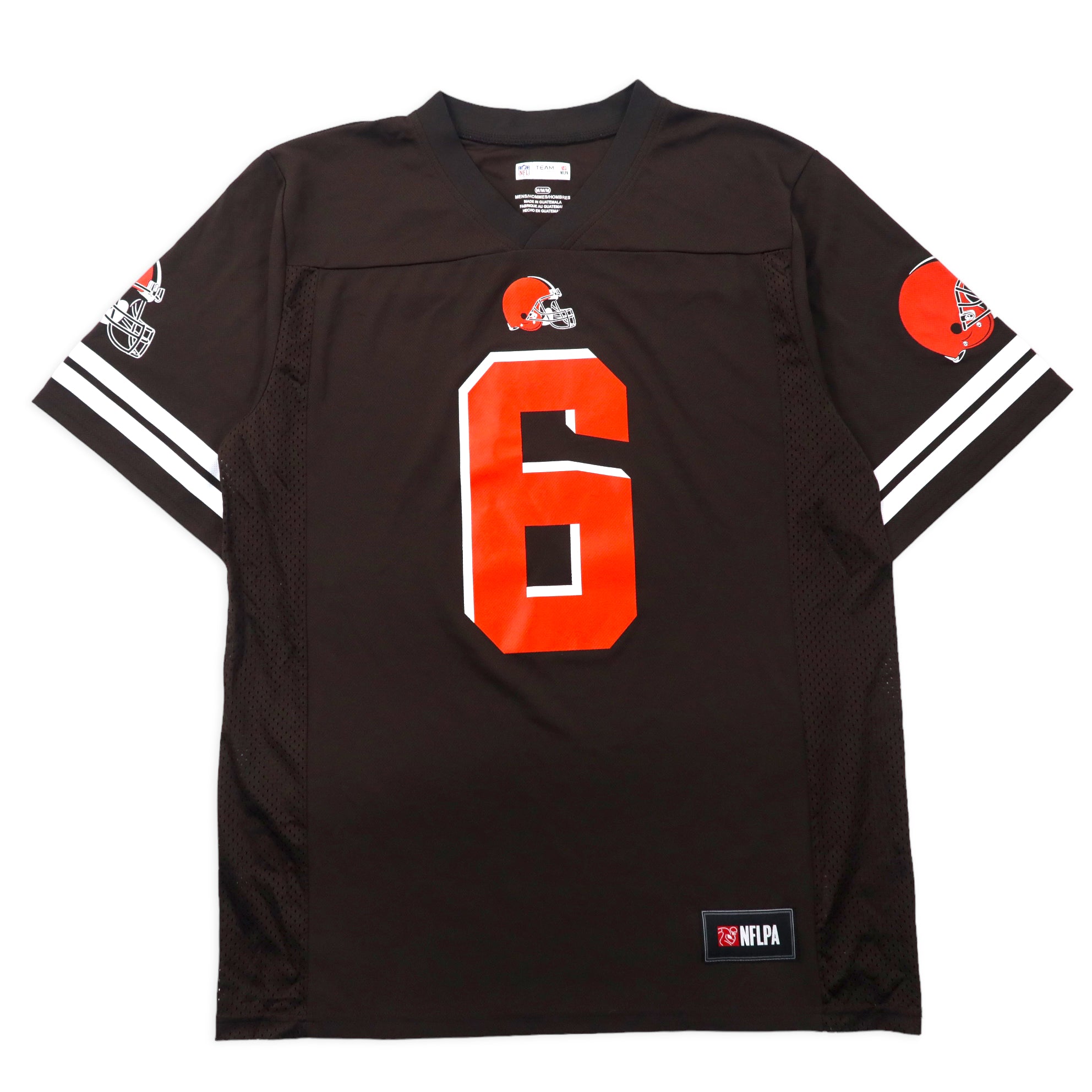 NFL TEAM APPAREL ゲームシャツ M ブラウン ポリエステル サイド メッシュ Cleveland Browns ナンバリング MAYFIELD