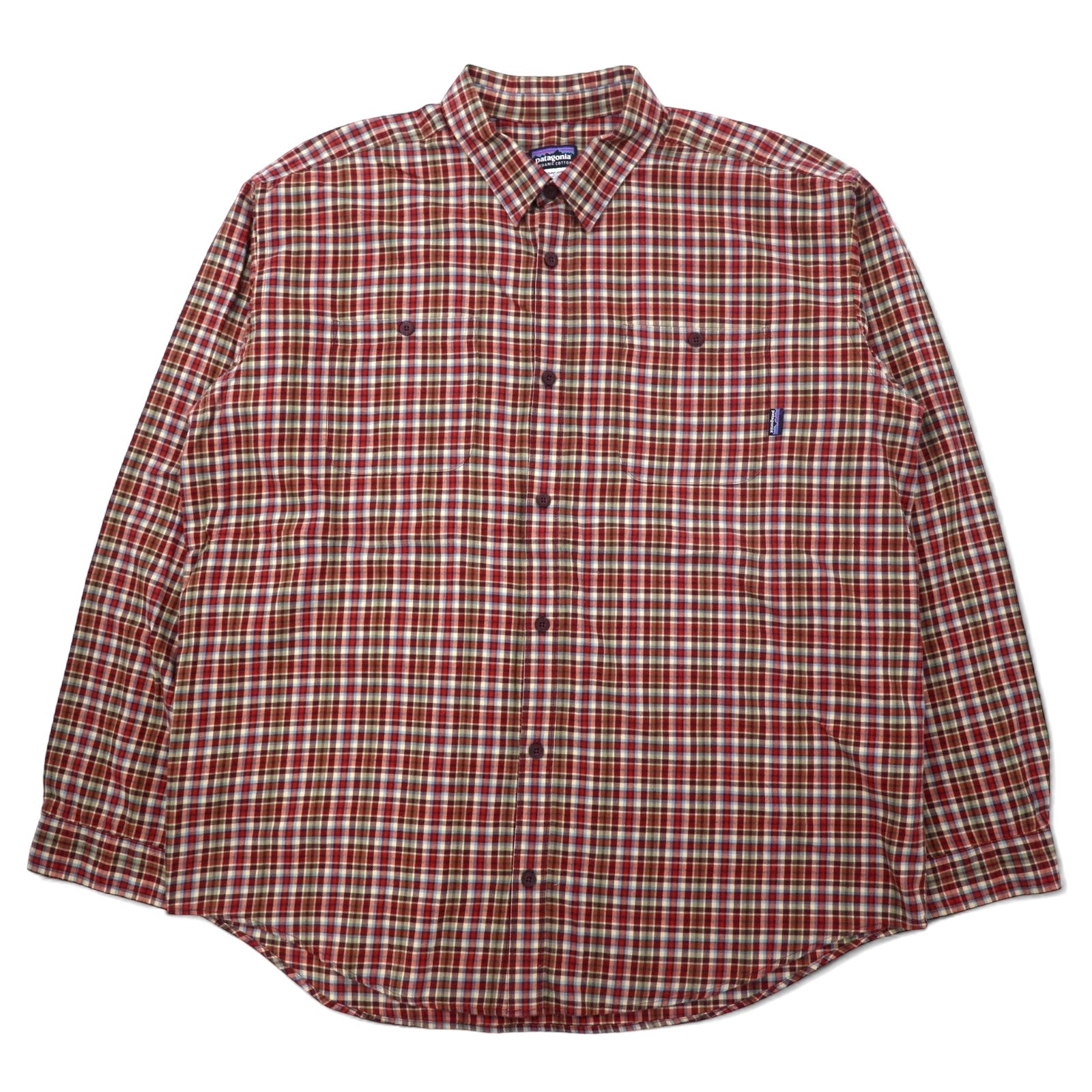 patagonia ピマコットン シャツ XXL レッド チェック L/S Pima Cotton Shirt 53837FA12