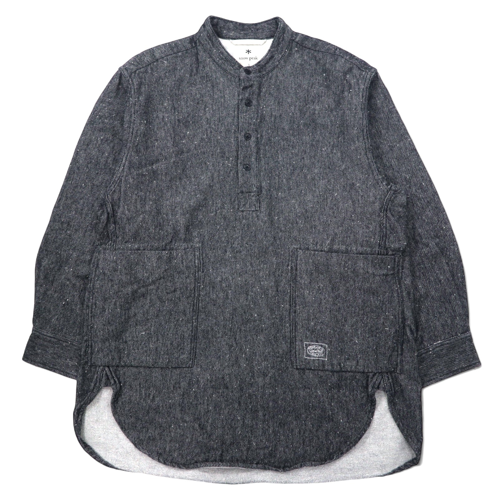 snow peak キャンピング フランネル ユーティリティ プルオーバー シャツ S グレー コットン Camping Flannel Utility Pullover Shirt SH-21AU102