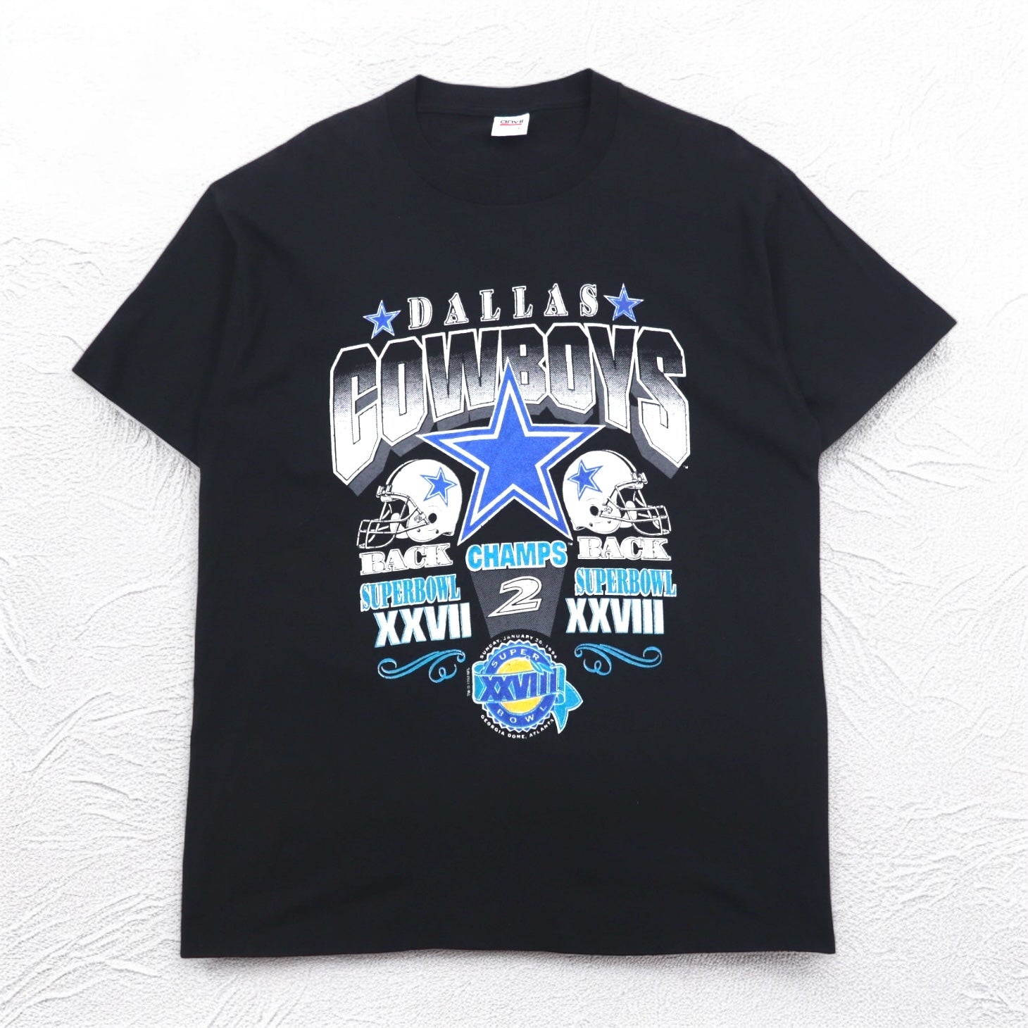 Vintage 90s USA Made T-Shirt anvil 90年代 USA製 NFLプリント Tシャツ XL ブラック DALLAS COWBOYS