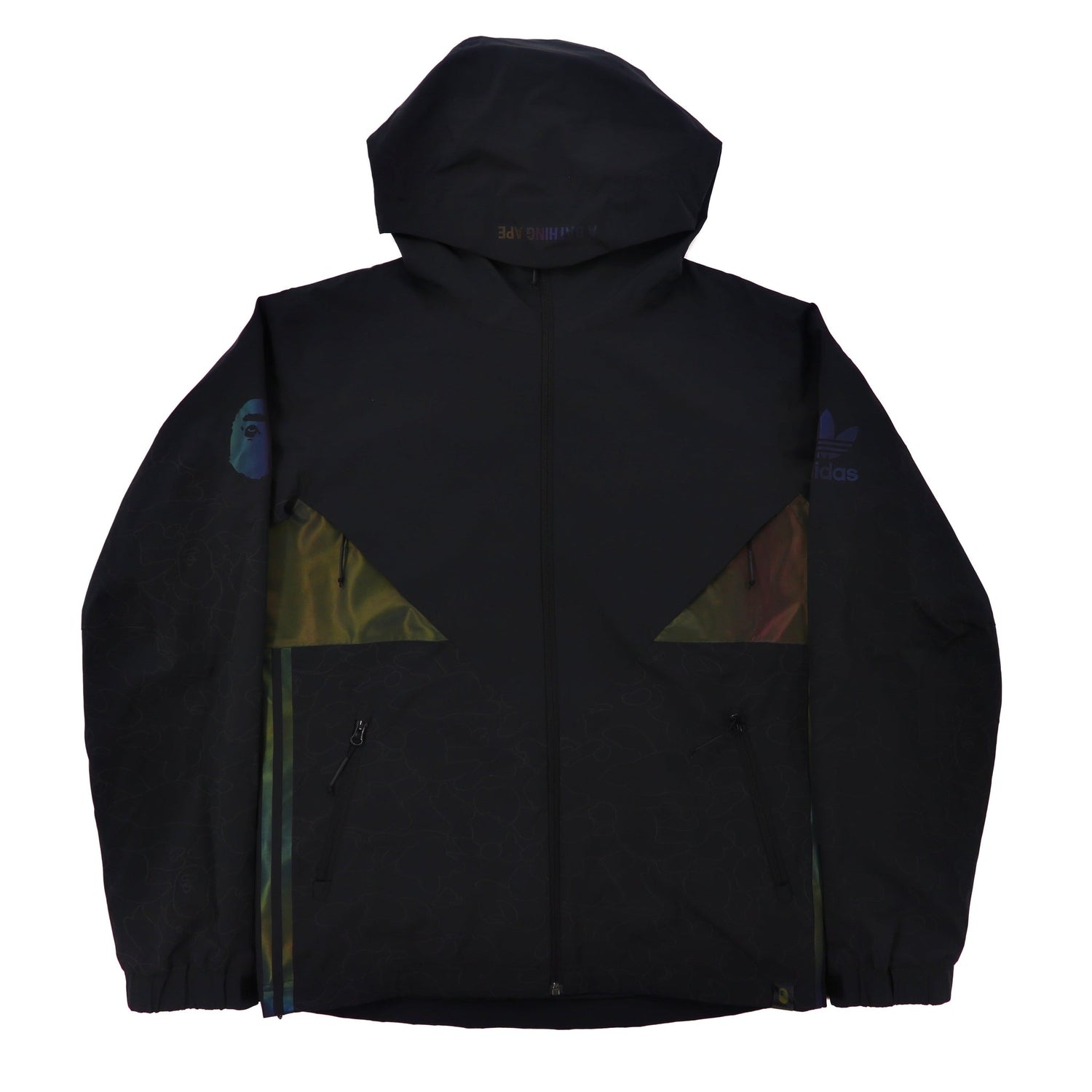 A BATHING APE × ADIDAS Mountain Hoodie M Black SNOW JACKET camouflager  Reflector