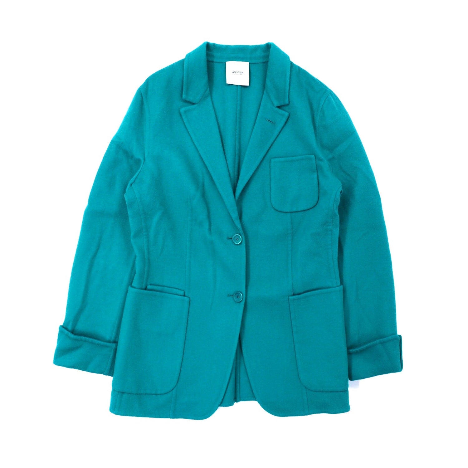 Agnona Tailored Jacket 44 Green Cashmere Made in Italy