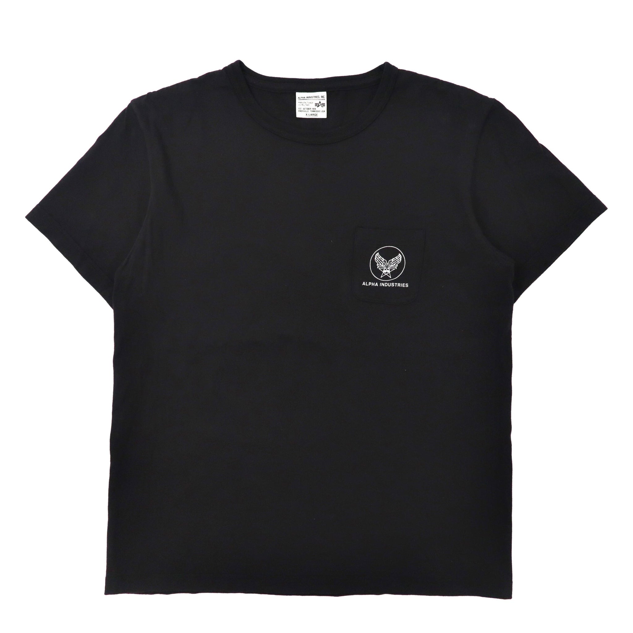 ALPHA INDUSTRIES ポケットTシャツ XL ブラック コットン