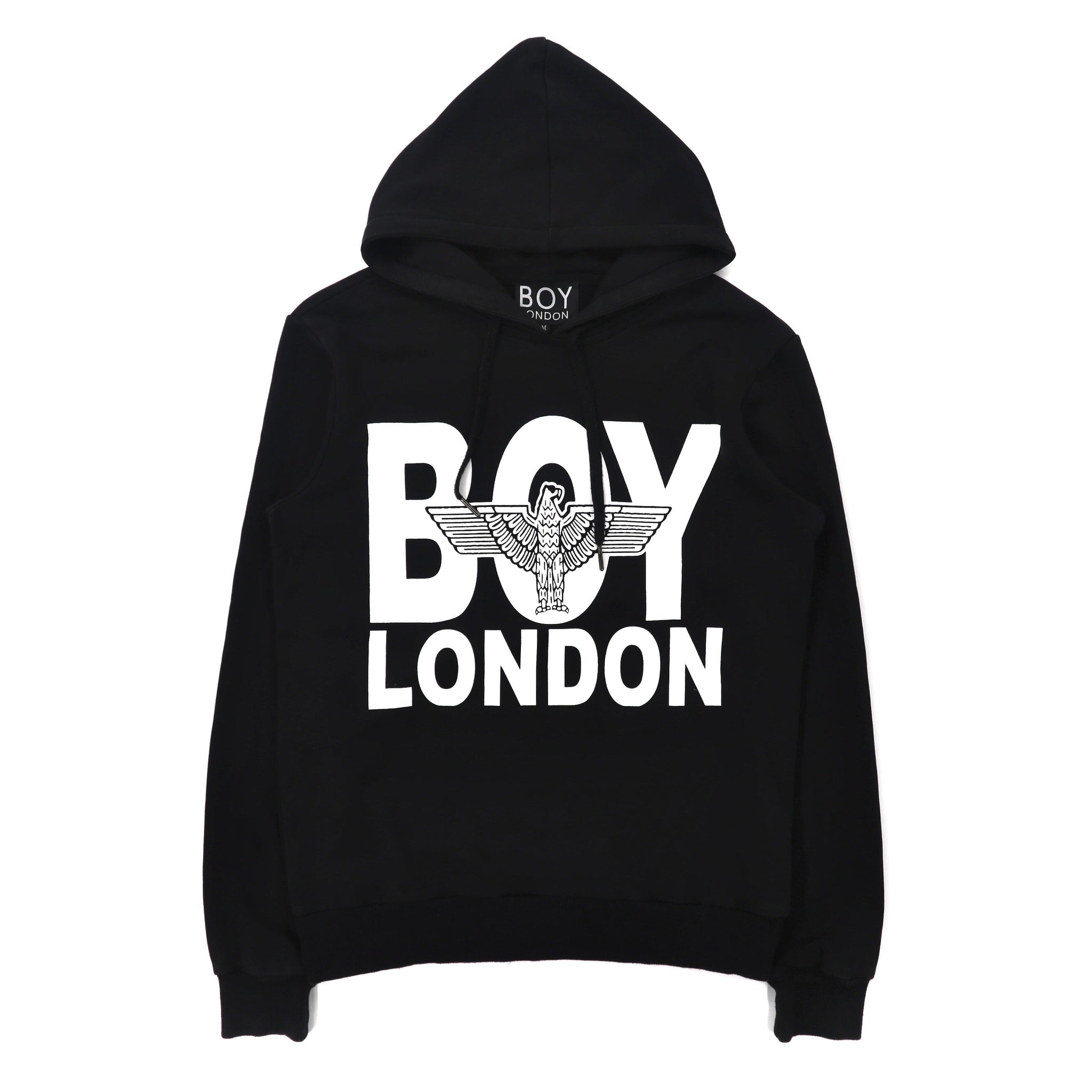 BOY LONDON パーカー M ブラック コットン ロゴプリント イタリア製