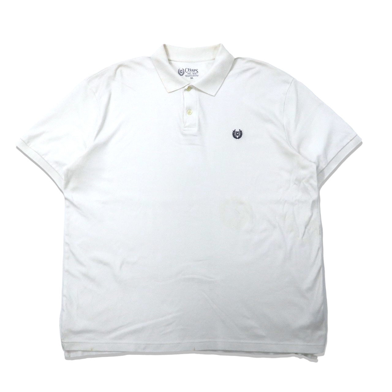 CHAPS ビッグサイズ ポロシャツ XL ホワイト コットン ワンポイントロゴ刺繍