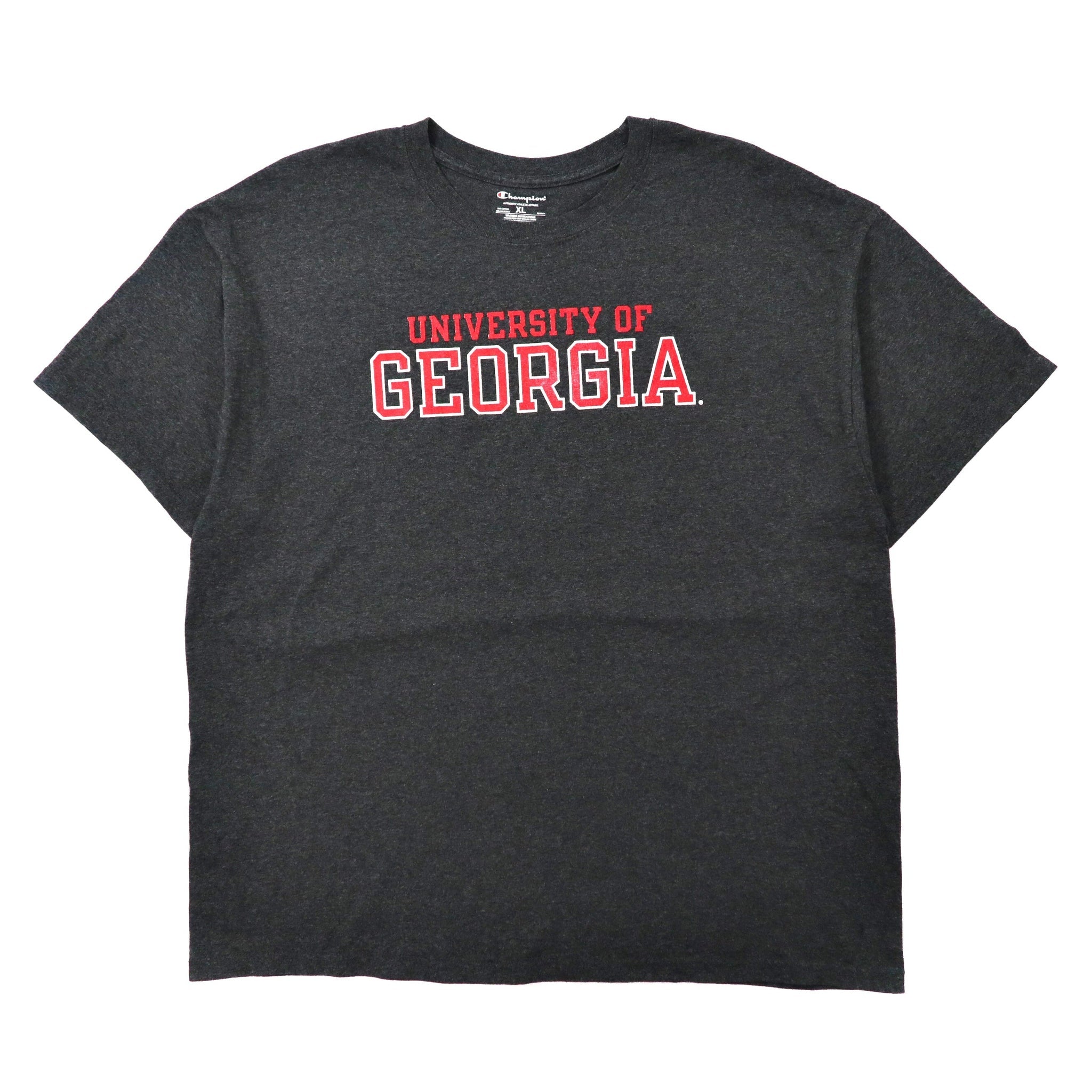 Champion ビッグサイズ カレッジプリントTシャツ XL グレー コットン UNIVERSITY OF GEORGIA ホンジュラス製