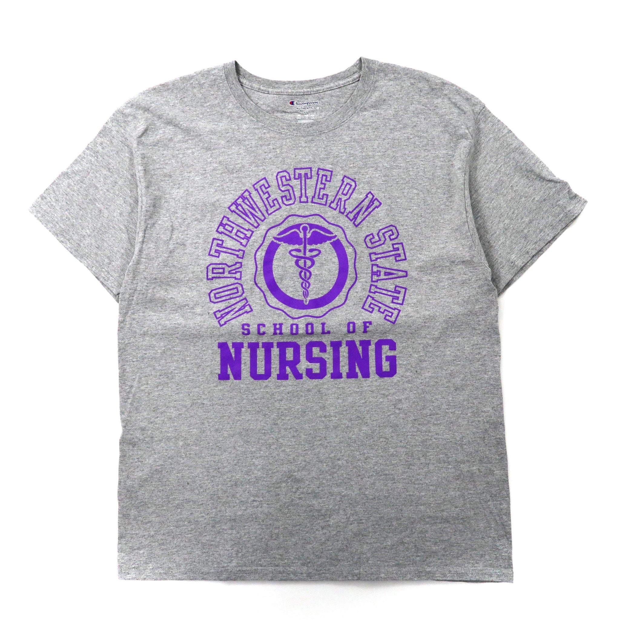 Champion カレッジプリントTシャツ XL グレー コットン NORTHWESTERN STATE UNIVERSITY ニカラグア製