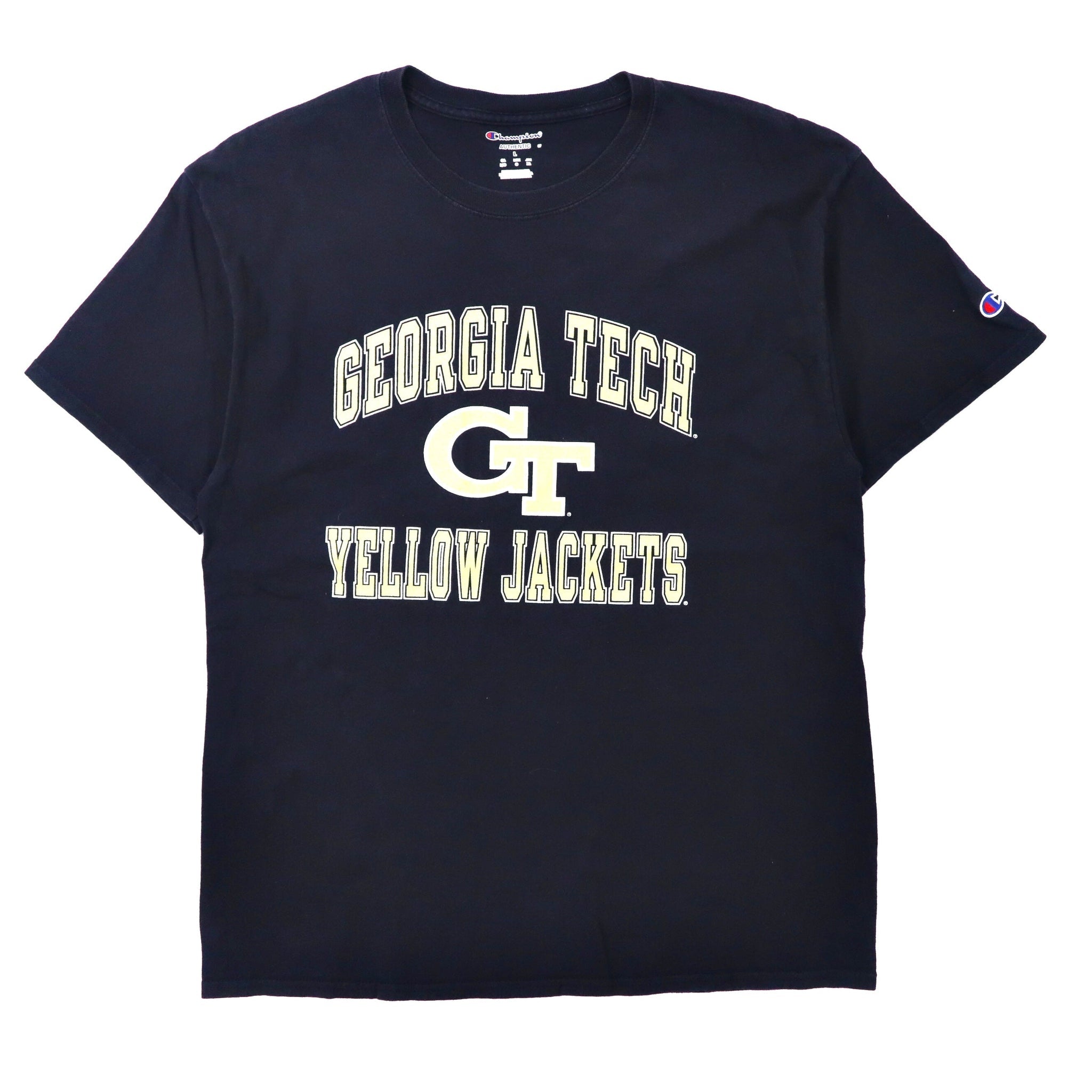 Champion カレッジプリントTシャツ XL ネイビー コットン GEORGIA TECH ニカラグア製