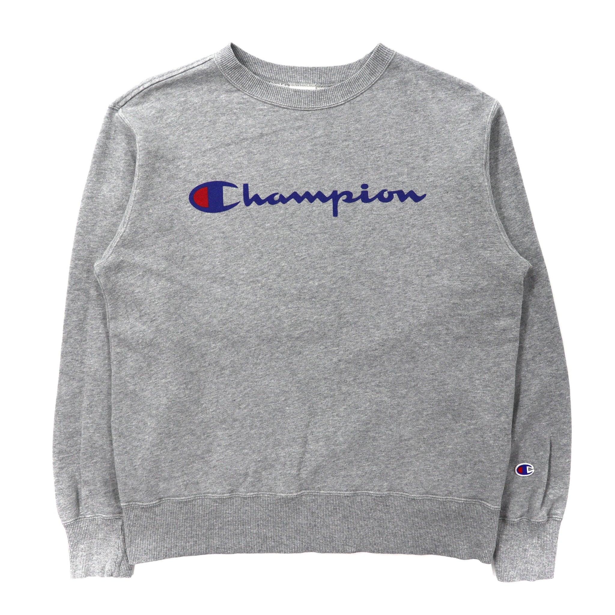 Champion クルーネックスウェット L グレー コットン スクリプトロゴプリント