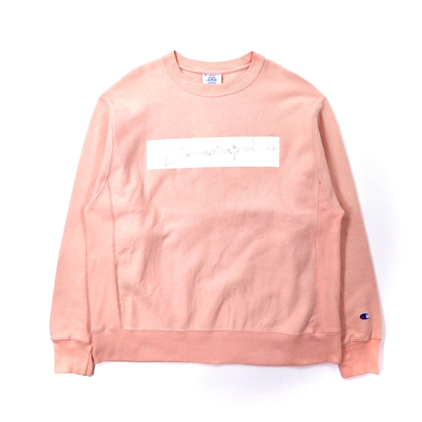 Champion クルーネックスウェット L ピンク REVERSE WEAVE 裏起毛 単色タグ