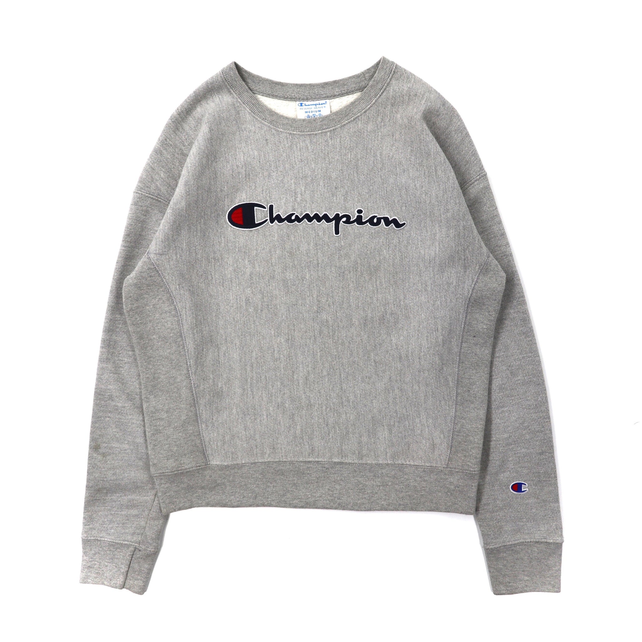 Champion リバースウィーブ スウェット M グレー コットン スクリプトロゴ刺繍 REVERSE WEAVE 単色タグ