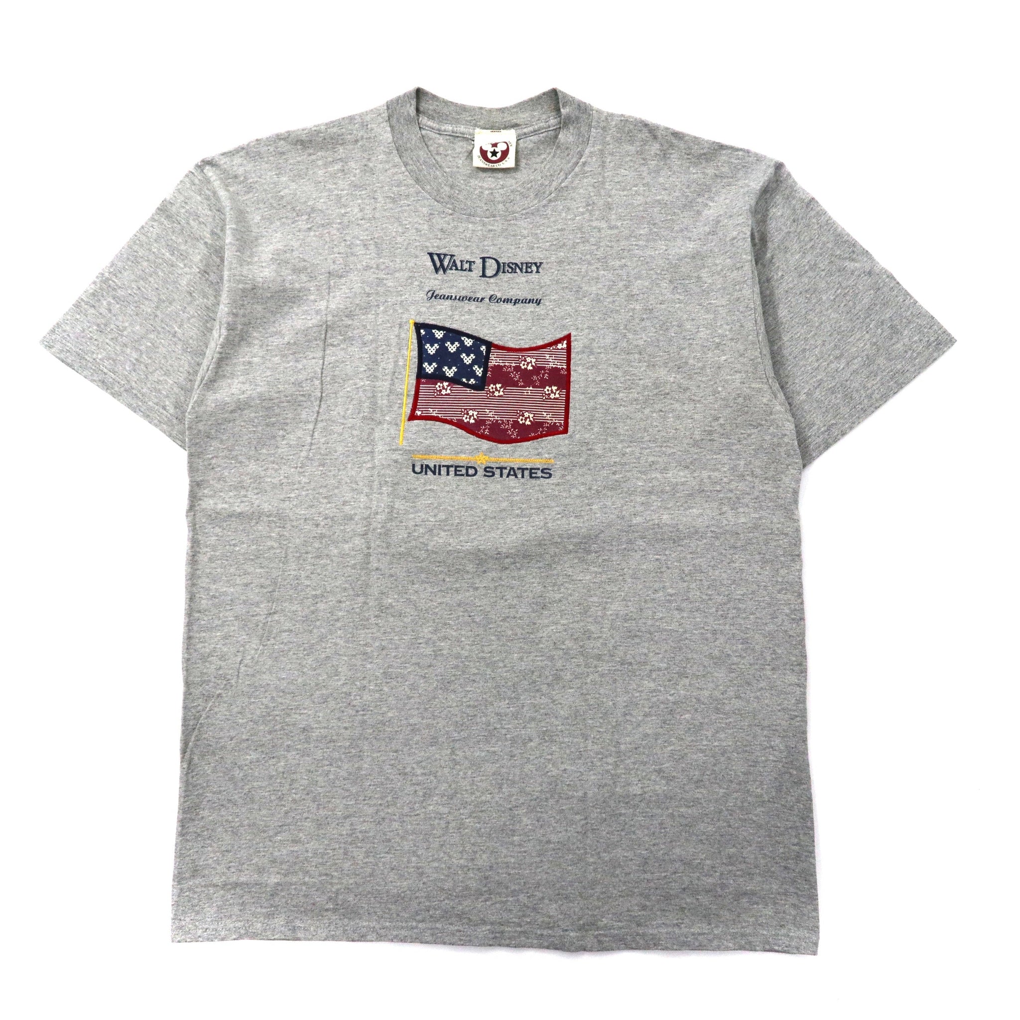 DISNEY ビッグサイズTシャツ XL グレー コットン 星条旗 90年代 USA製