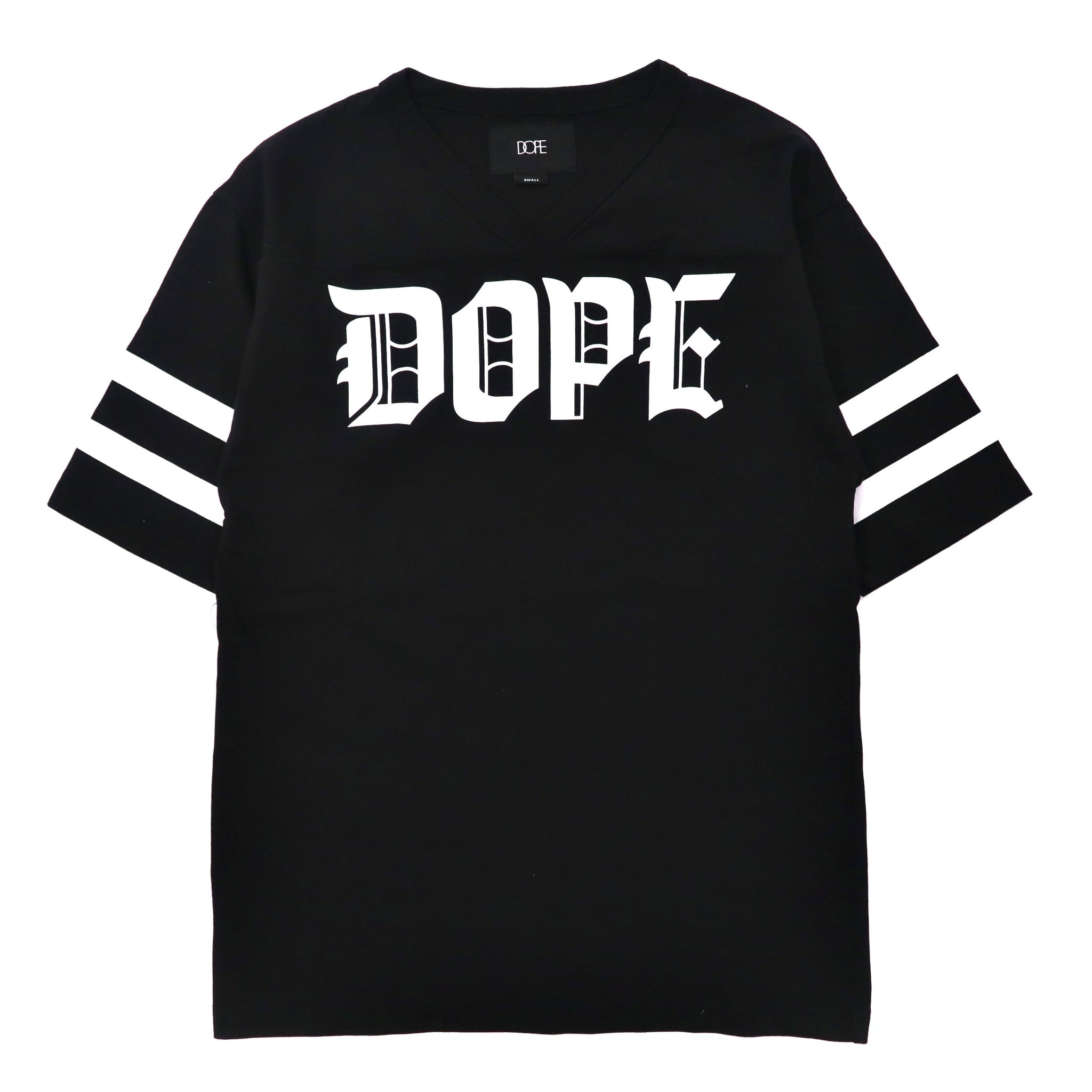 DOPE ロゴプリント フットボールTシャツ S ブラック コットン FOOTBALL JERSEY