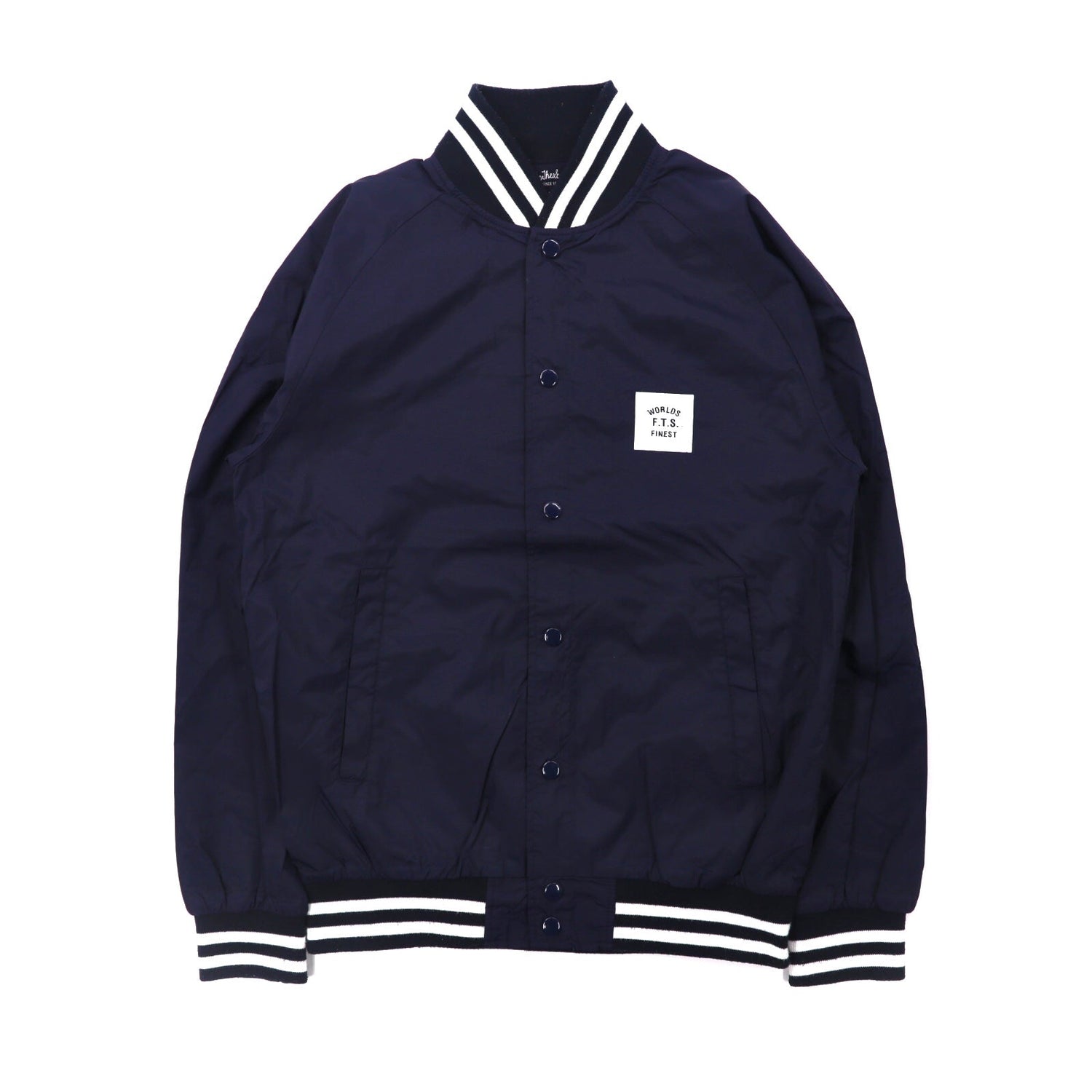 NYLON STADIUM JACKET ネイビー S スタジャン-