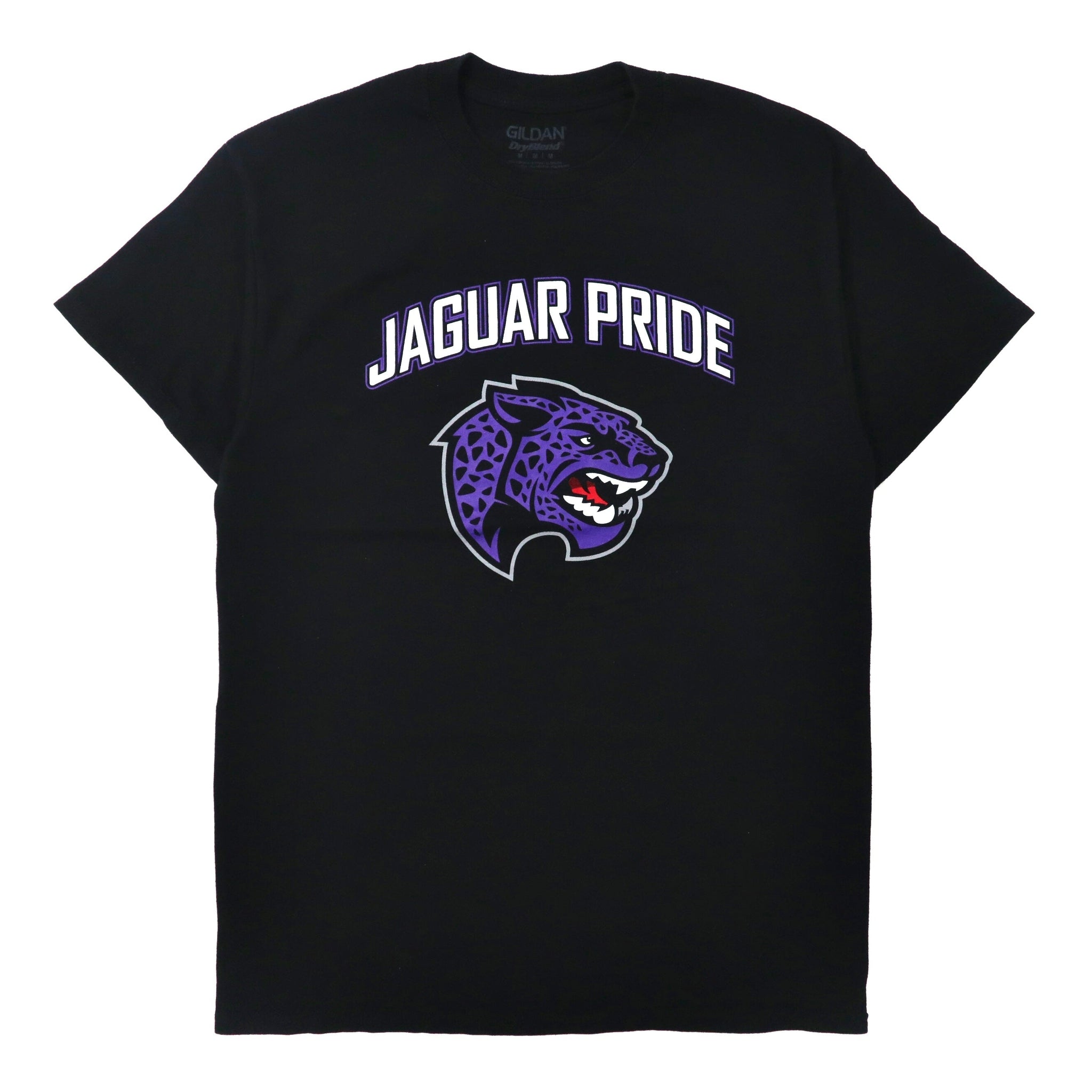 GILDAN カレッジフットボールプリントTシャツ M ブラック コットン JAGUAR PRIDE