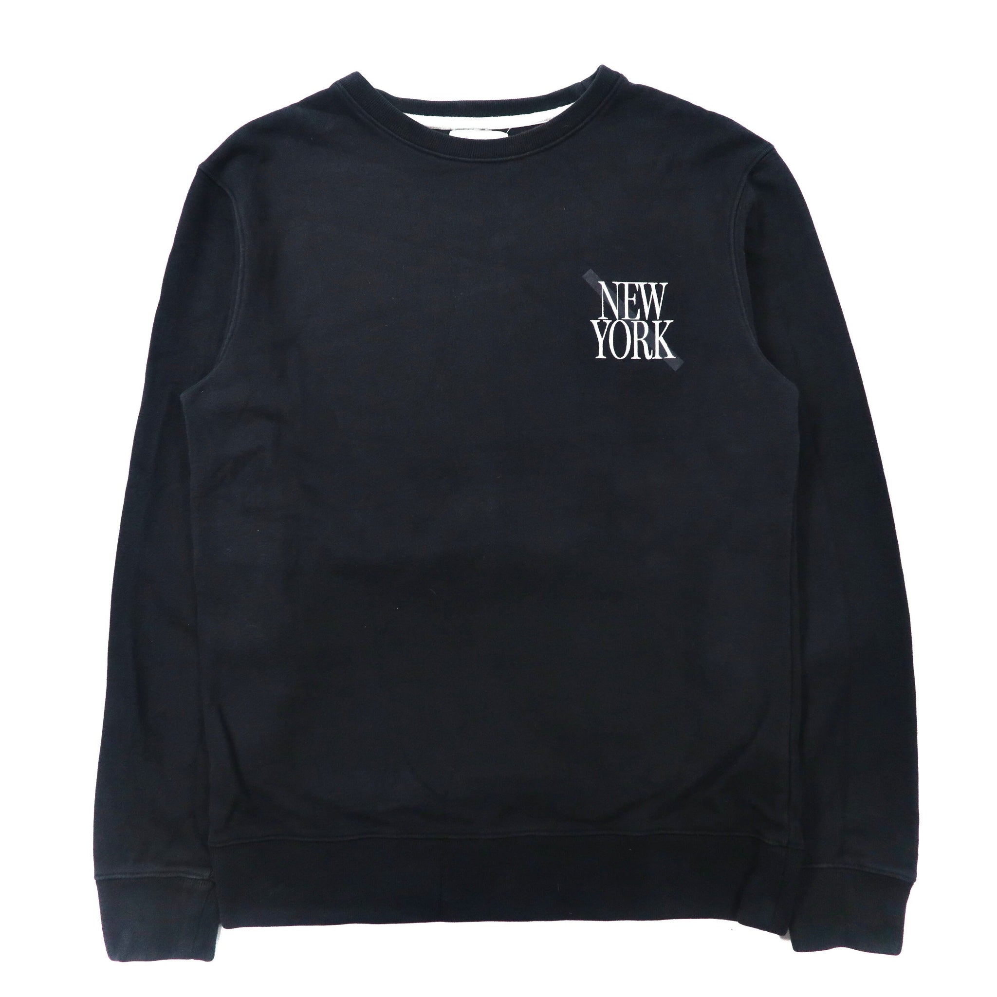 SATURDAYS SURF NYC クルーネックスウェット M ブラック コットン バックロゴプリント