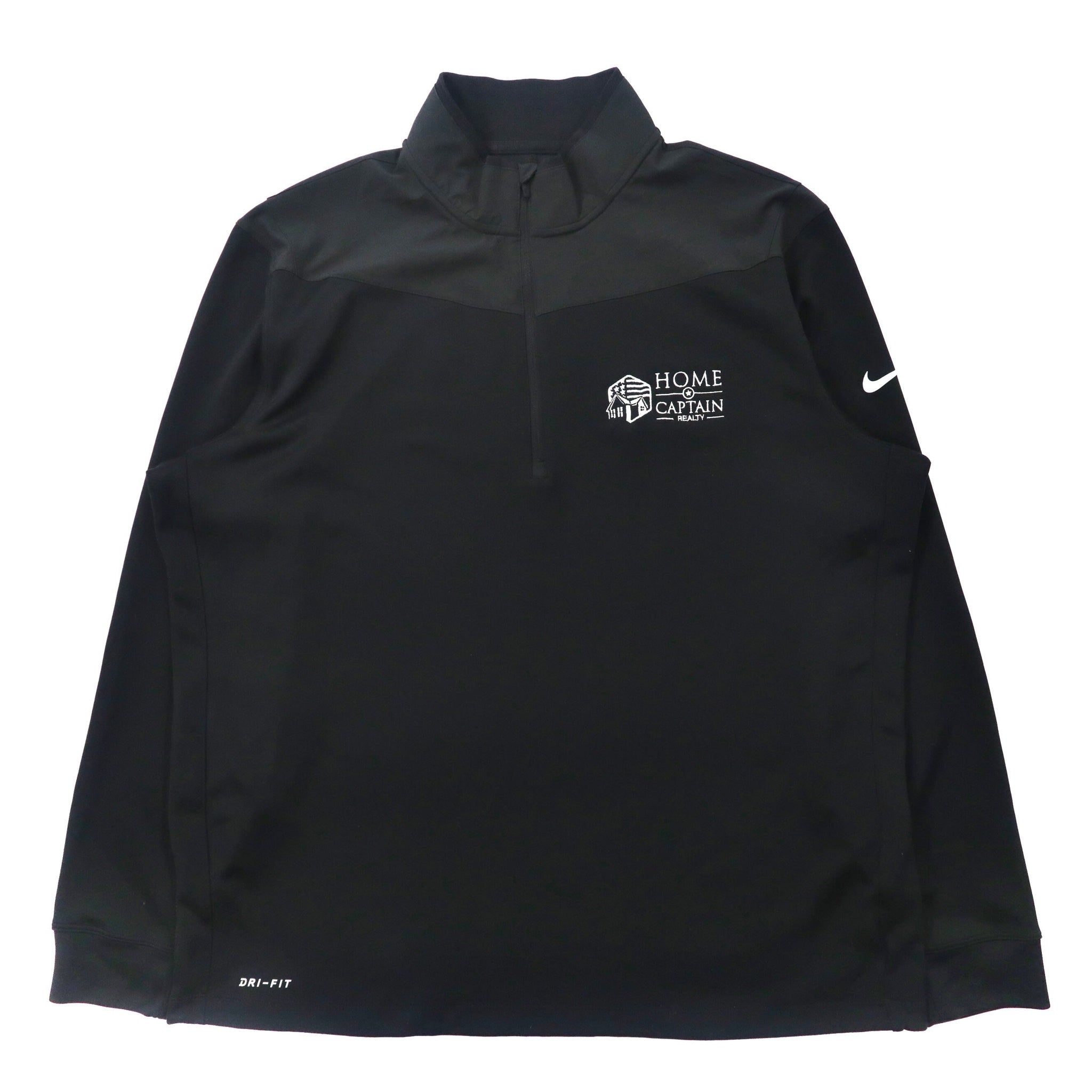 NIKE ハーフジップ トラックシャツ ジャージ XL ブラック ストレッチ DRI-FIT ビッグサイズ 873171-010