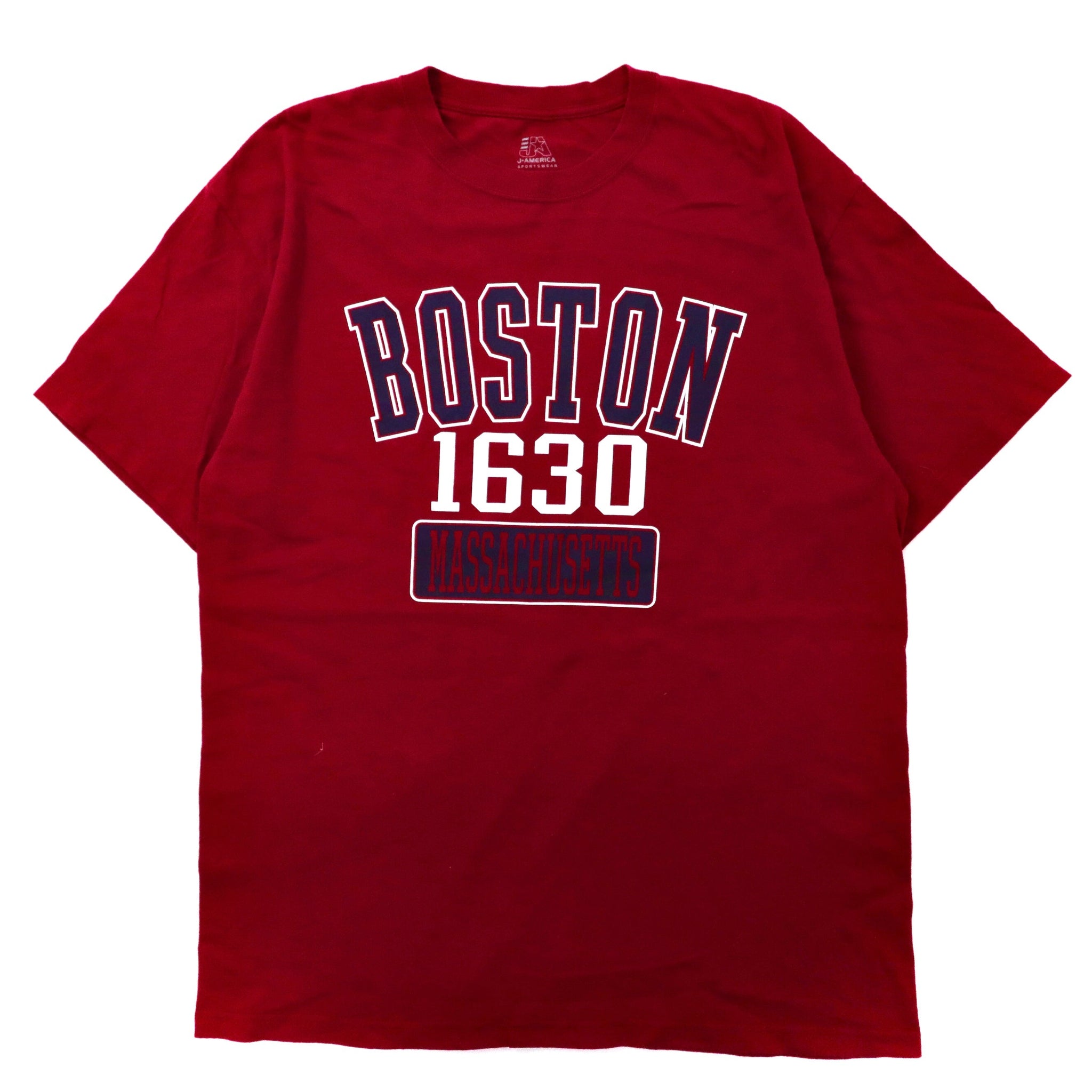 J AMERICA ビッグサイズ カレッジプリントTシャツ XL ボルドー コットン BOSTON COLLEGE ホンジュラス製