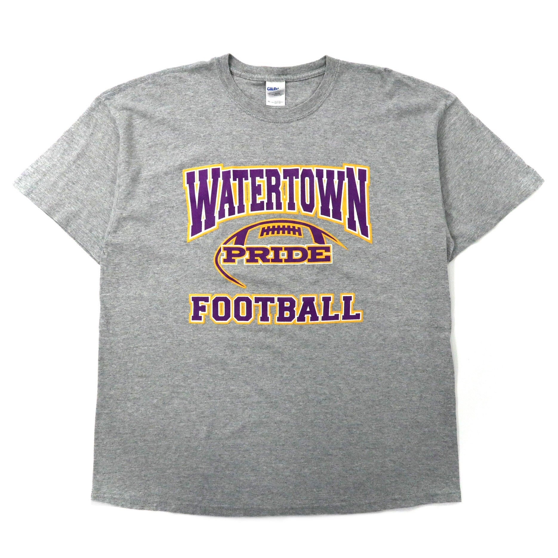 GILDAN ビッグサイズ カレッジ Tシャツ XL グレー コットン WATERTOWN FOOTBALL