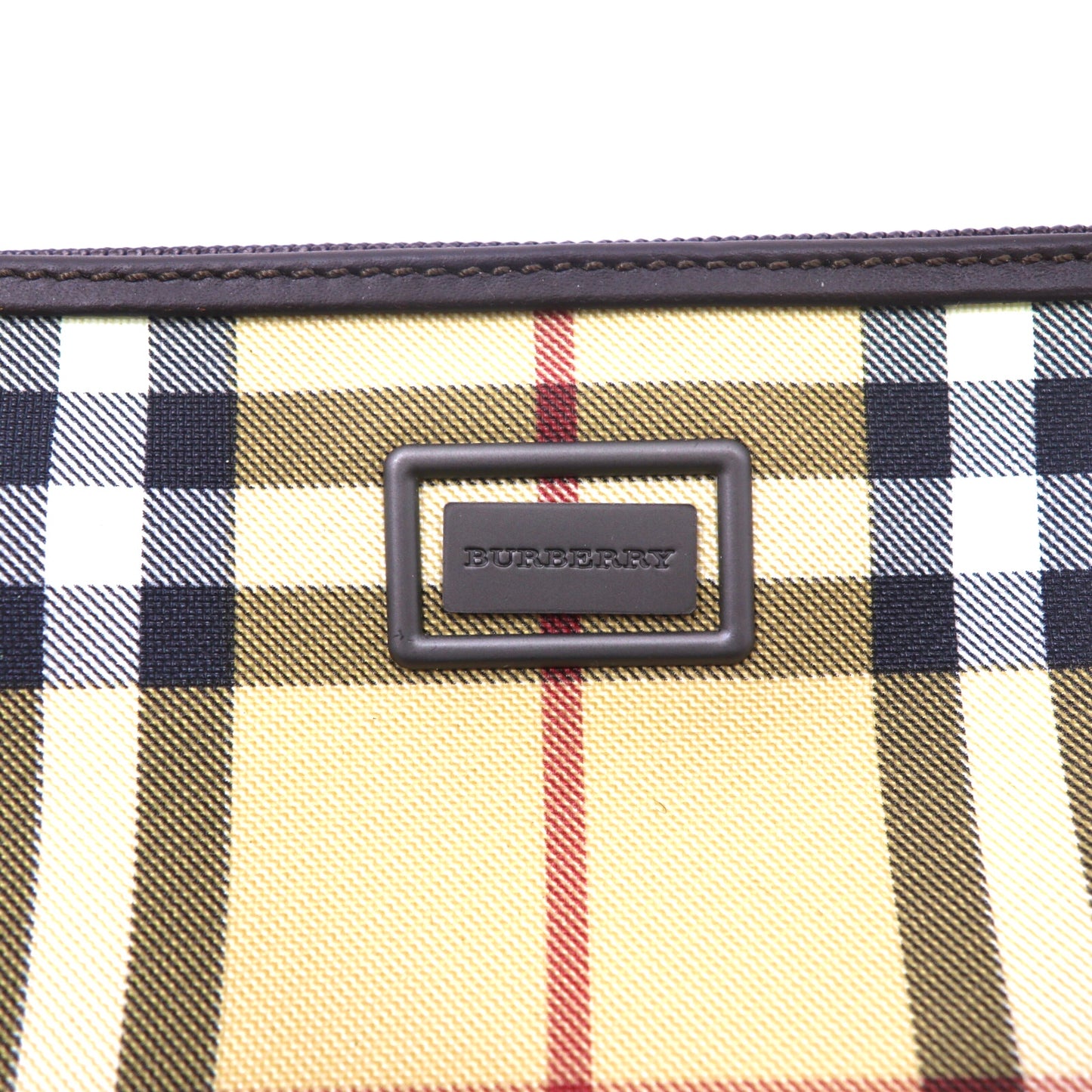 Burberry Pouch Beige PVC Nova Chek Made in Italy unuseds – 日本然