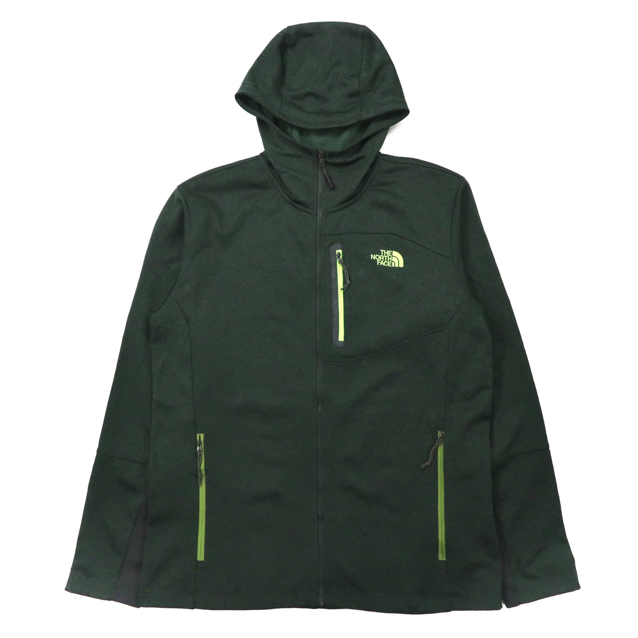 THE NORTH FACE フリースライニング トラックパーカー L カーキ ポリエステル ロゴプリント