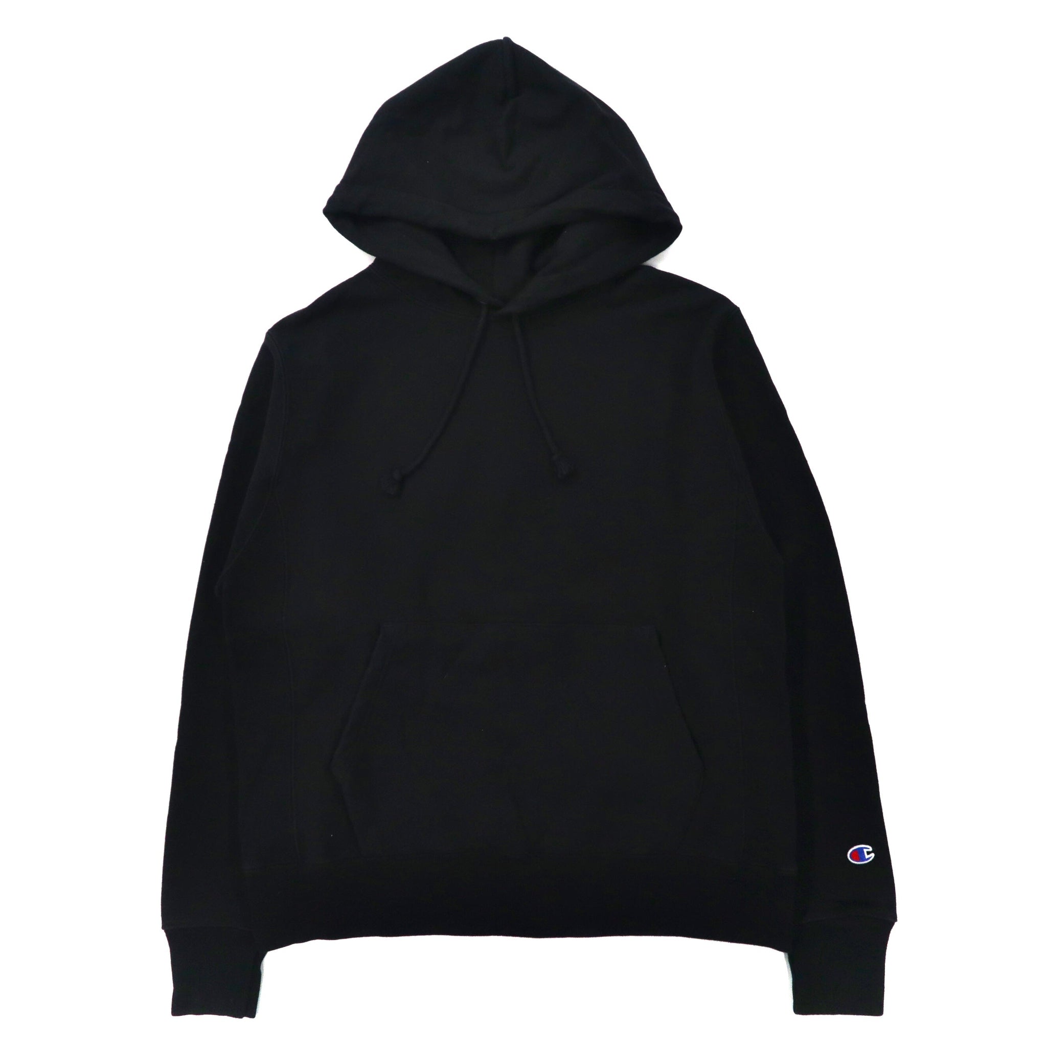 Champion リバーズウィーブ プルオーバーパーカー M ブラック コットン 裏起毛 REVERSE WEAVE 単色タグ ホンジュラス製