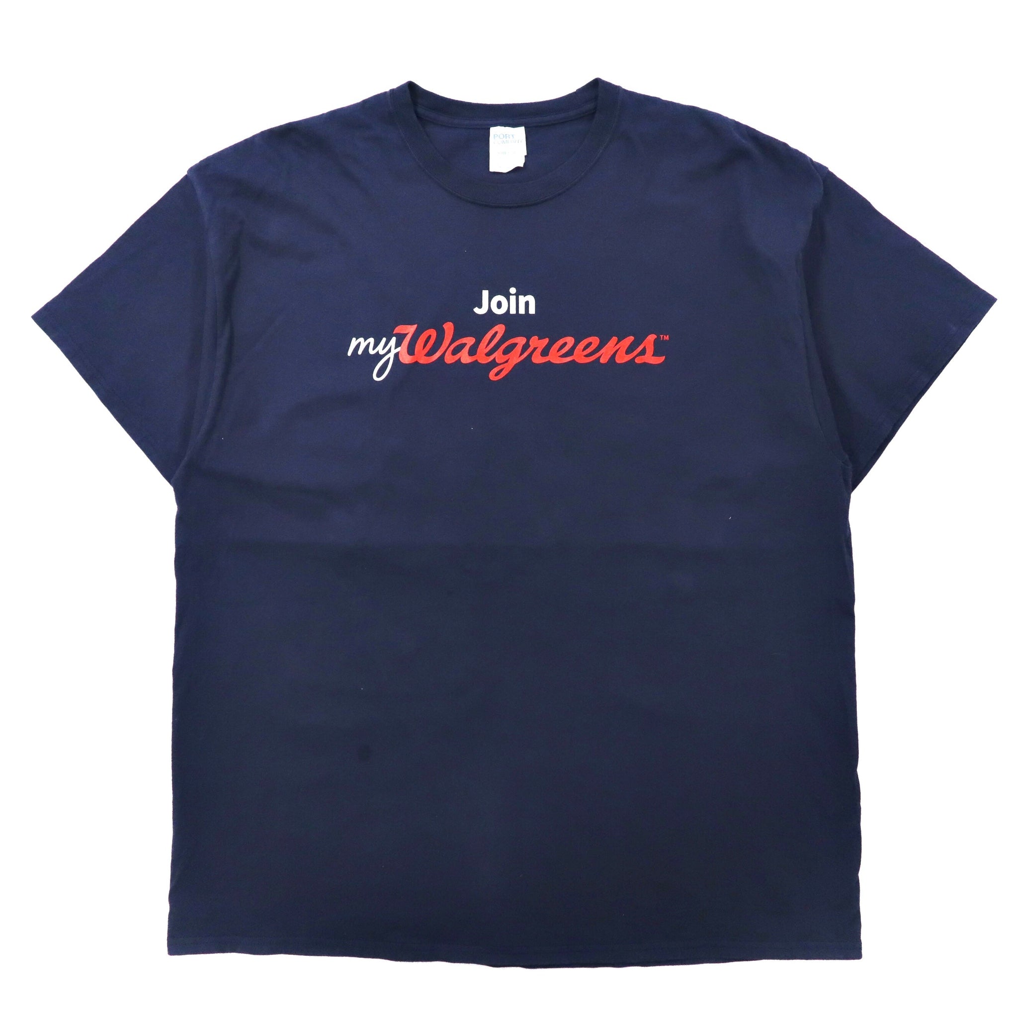 PORT & COMPANY ビッグサイズ プリントTシャツ 2XL ネイビー コットン 両面プリント US企業 Walgreens