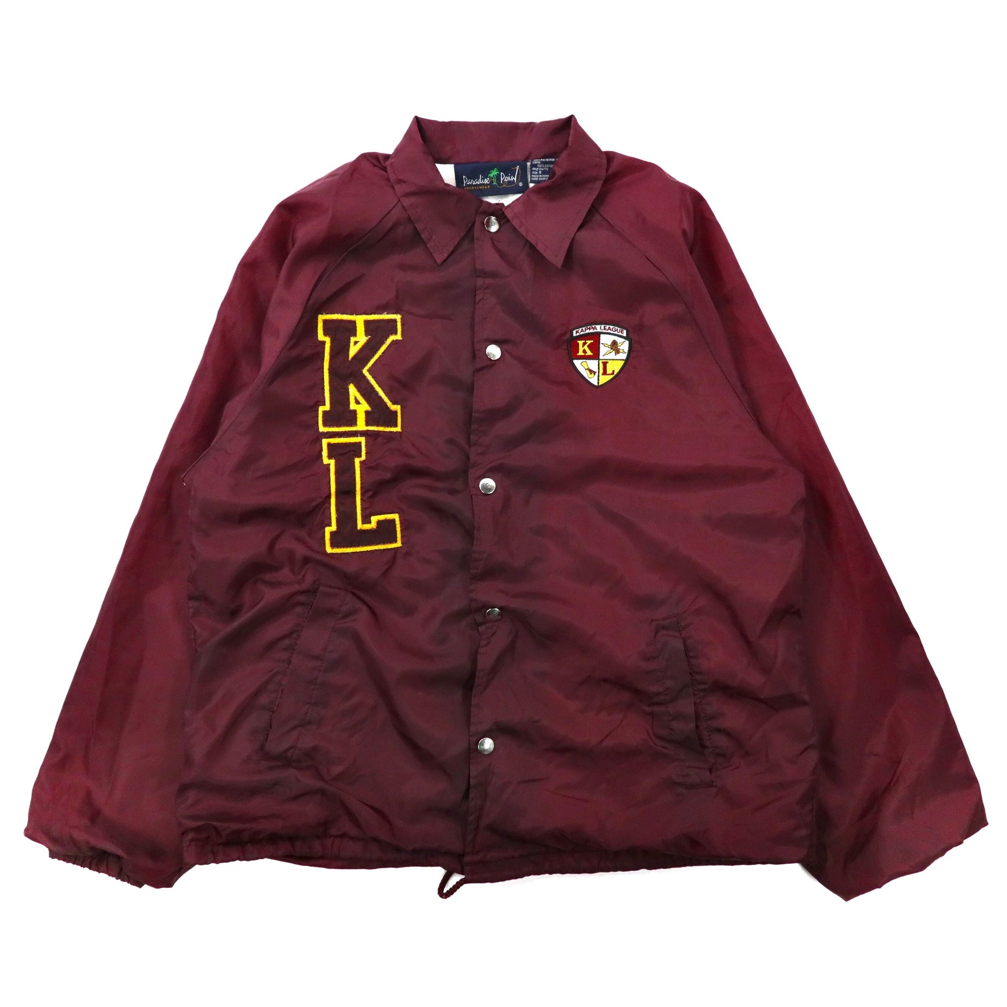 Paradise Point コーチジャケット S ボルドー ポリエステル ワッペン Kappa League jacket