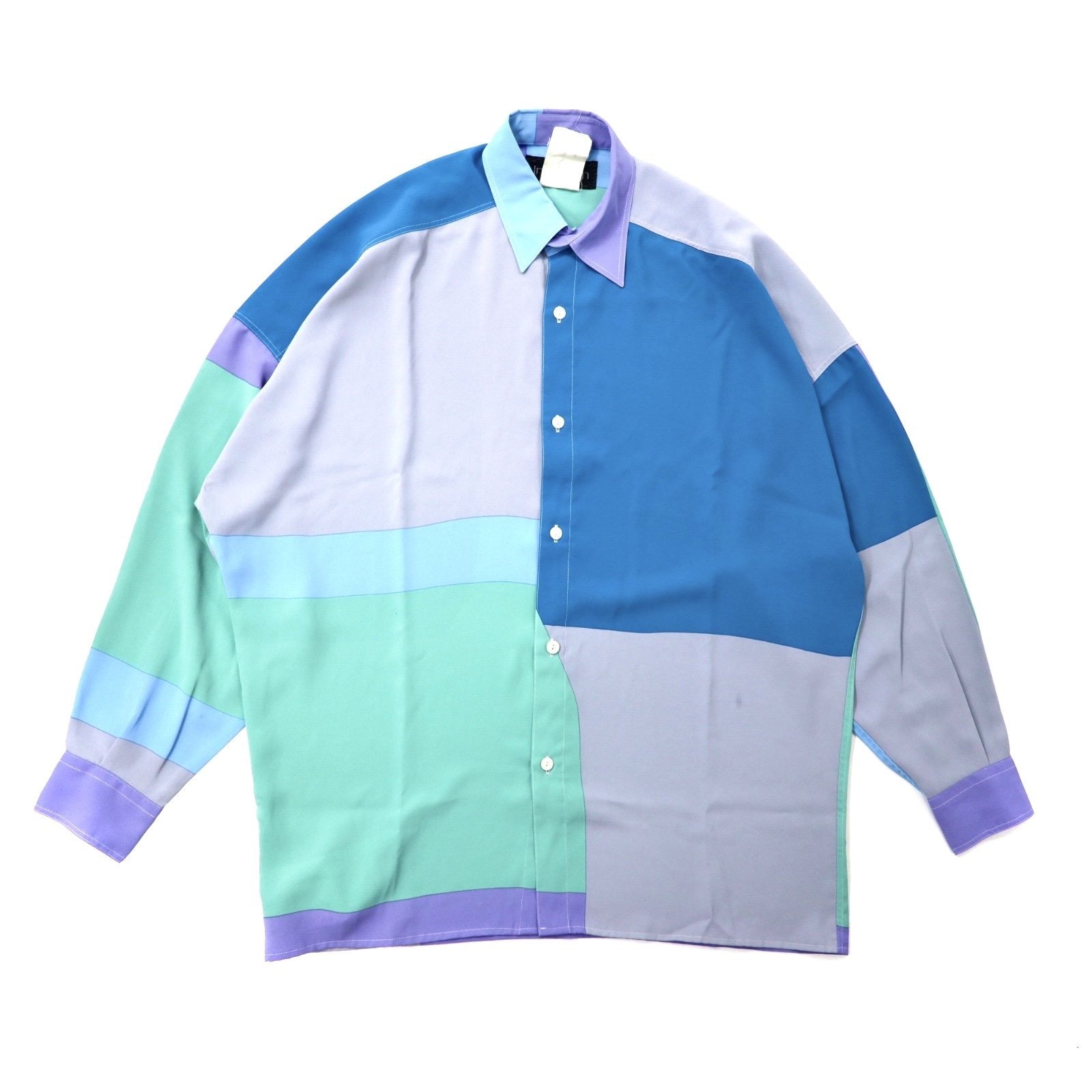 Inception ポリシャツ 46 ブルー クレイジーパターン
