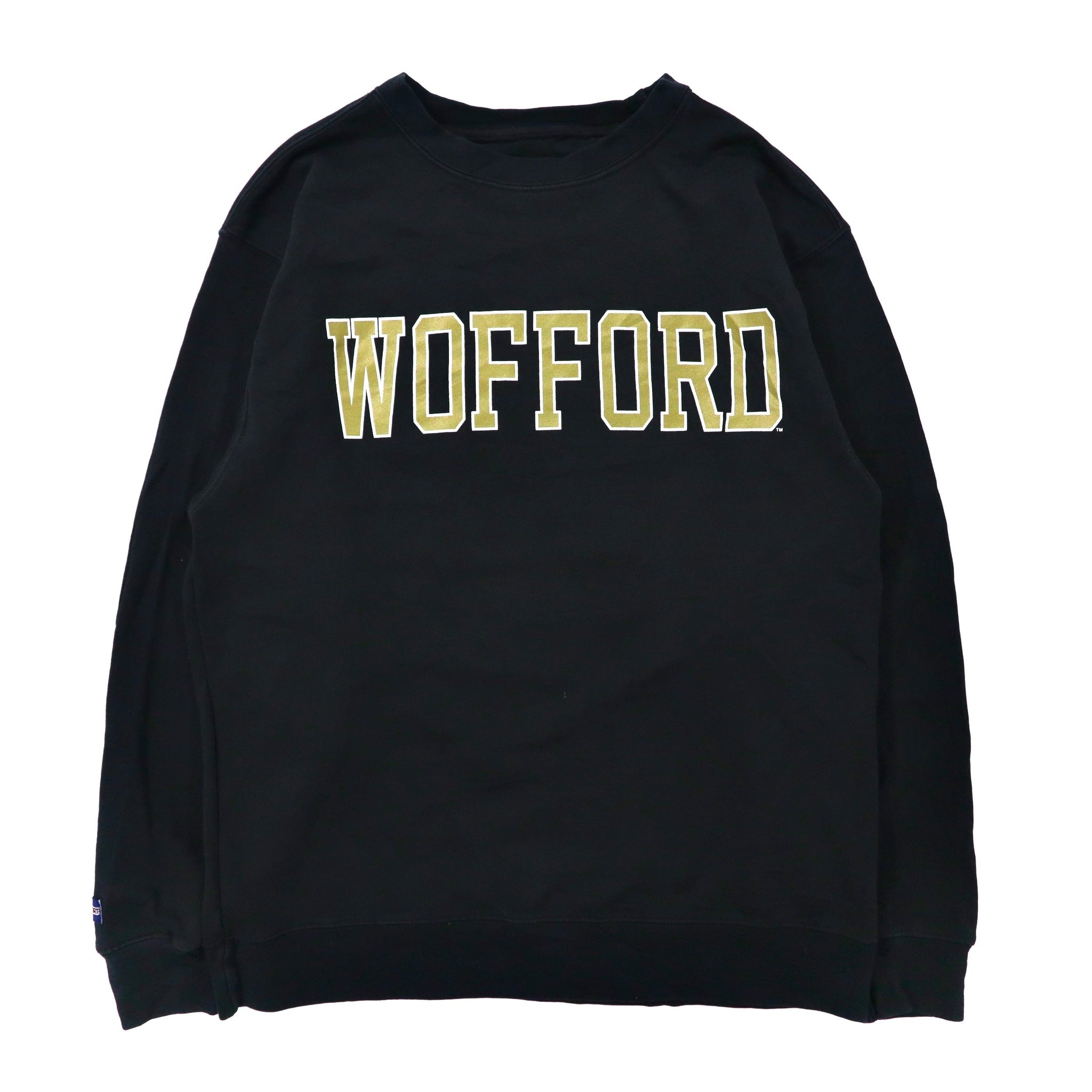 JANSPORT カレッジプリントスウェット M ブラック コットン 裏起毛 Wofford College