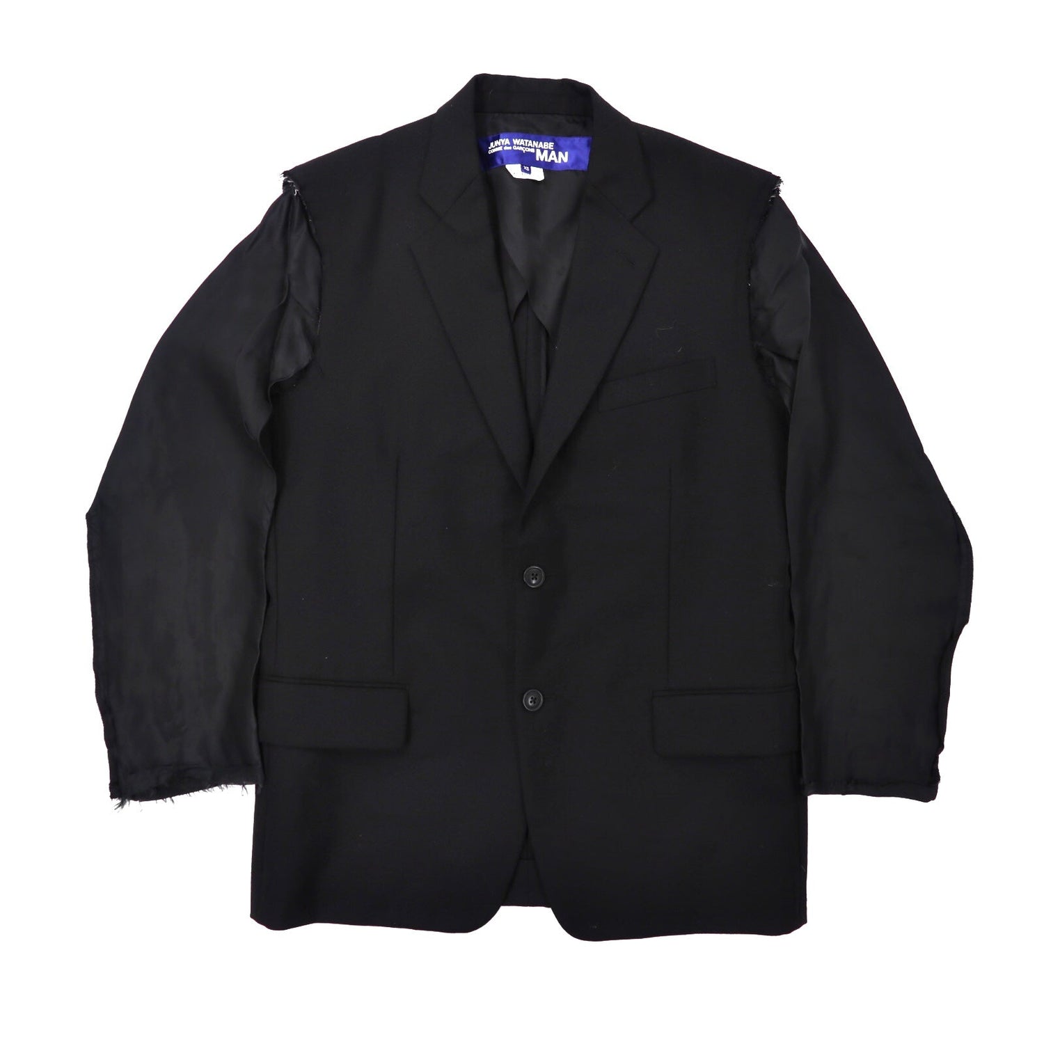 JUNYA WATANABE COMME des GARCONS Layered Tailored Jacket XS Black Wool Cut  Off Made in Japan