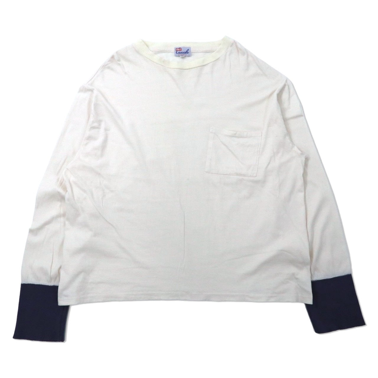 LEVI'S VINTAGE CLOTHING ( LVC ) 長袖ルーズフィットTシャツ M ホワイト コットン Casualsライン ポルトガル製