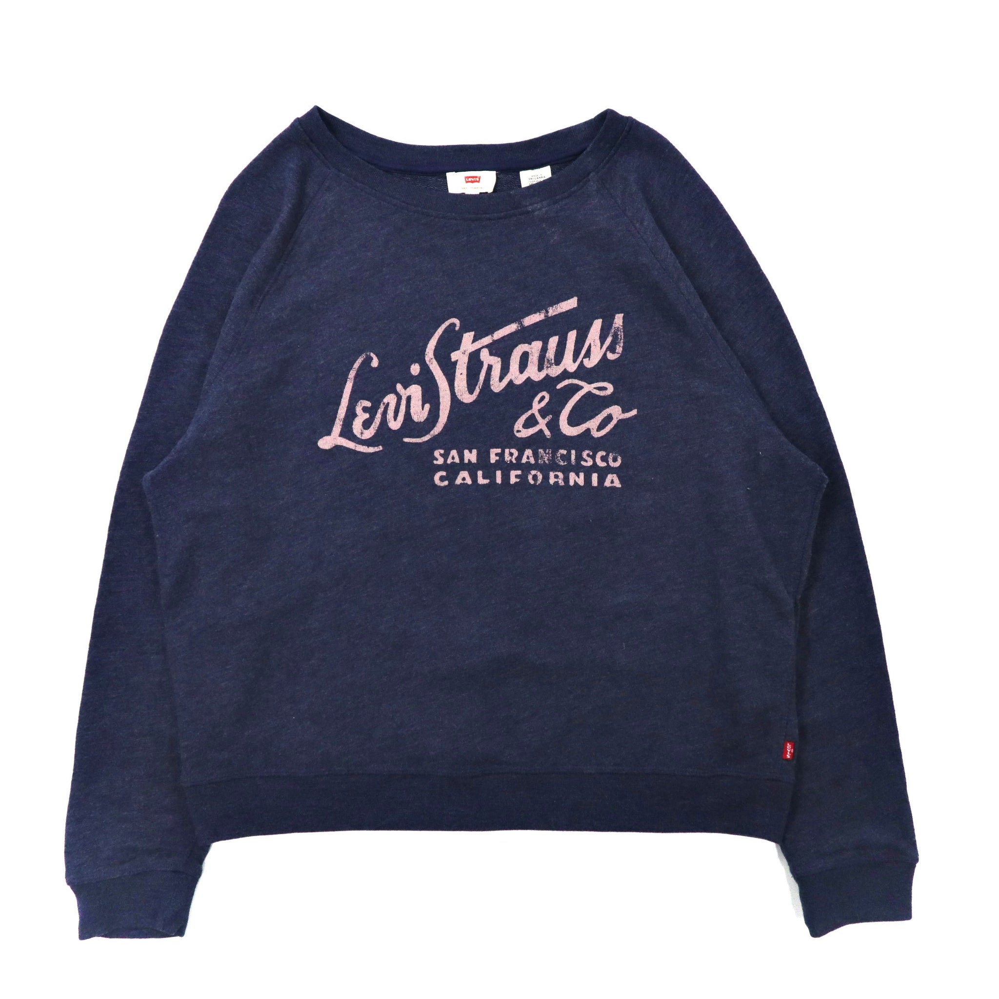 Levi's ビッグロゴプリントスウェット XL ネイビー コットン スリランカ製