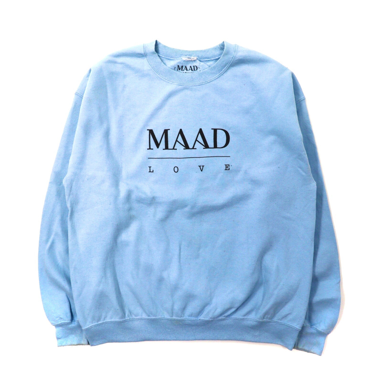 MAAD クルーネックスウェット XL ブルー コットン