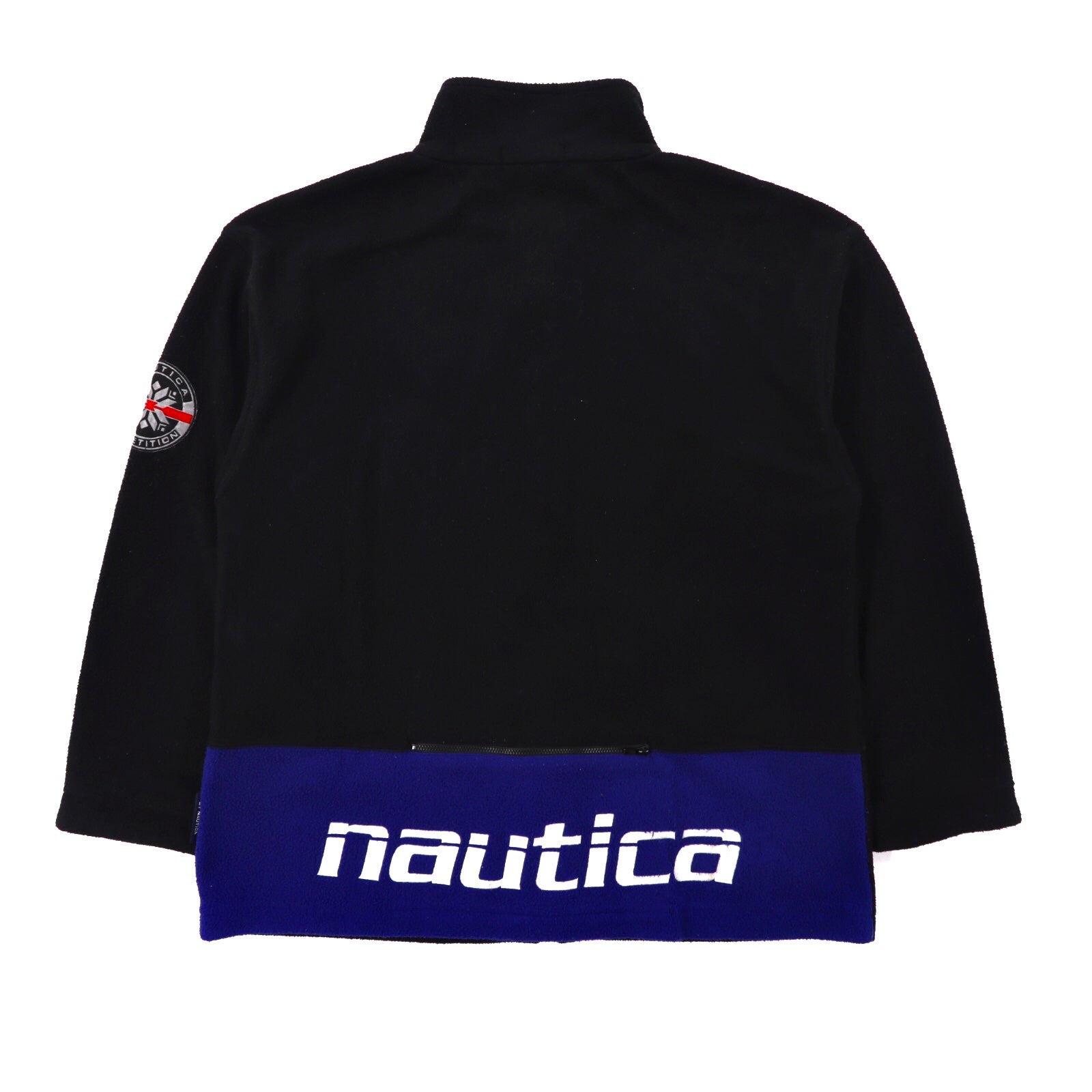 NAUTICA フリースジャケット M ブラック ポリエステル バックロゴ刺繍