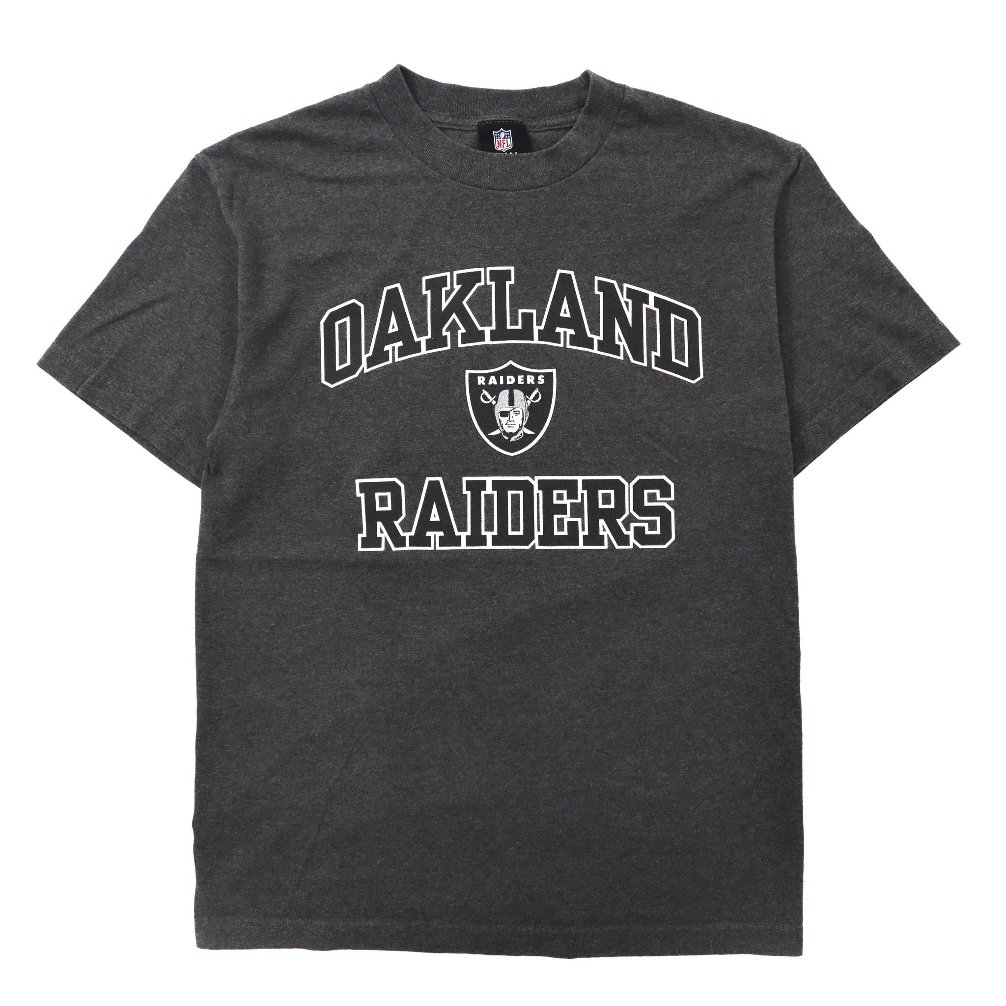 NFL フットボールプリントTシャツ M グレー コットン Las Vegas Raiders メキシコ製