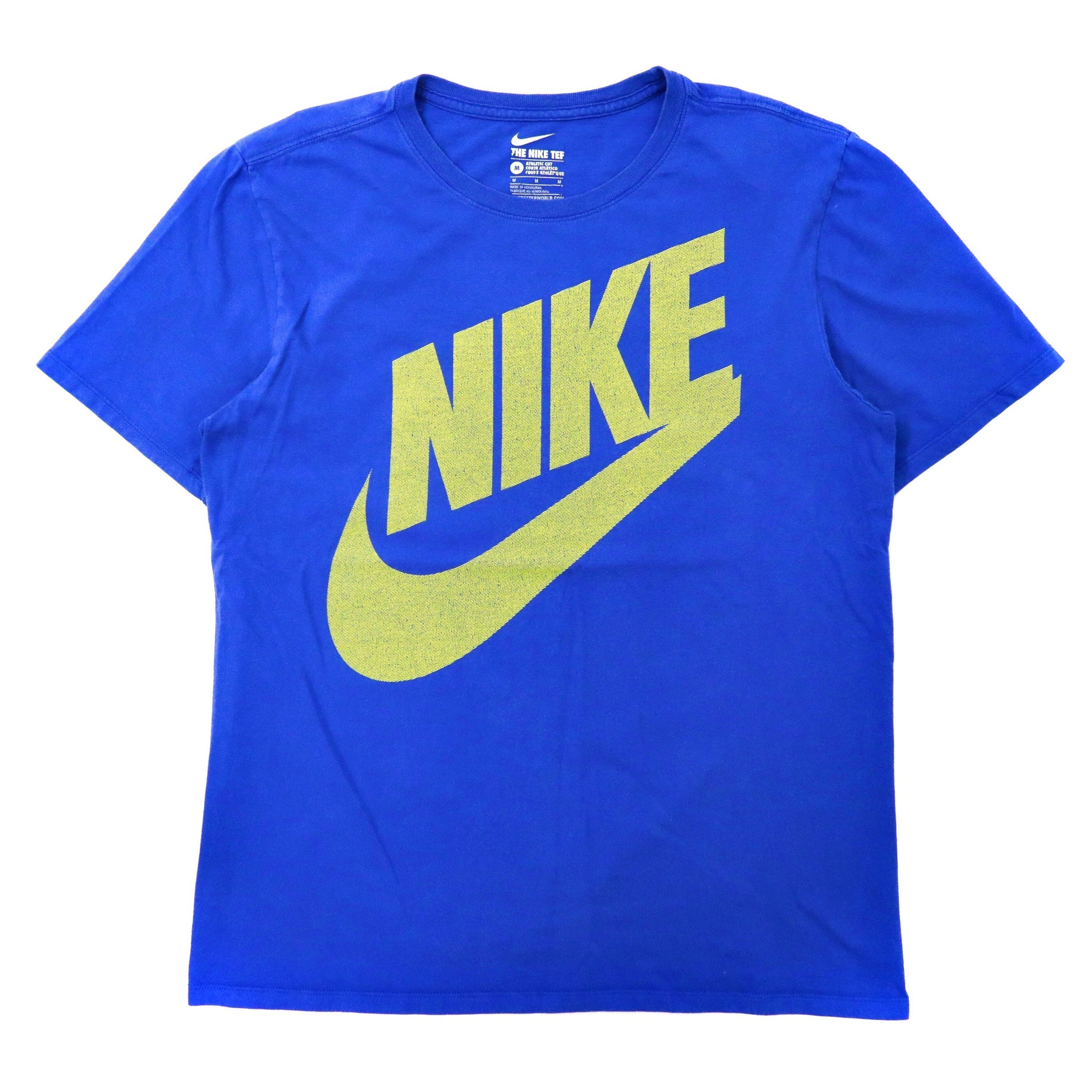 NIKE ビッグロゴプリントTシャツ M ブルー コットン スウォッシュロゴ