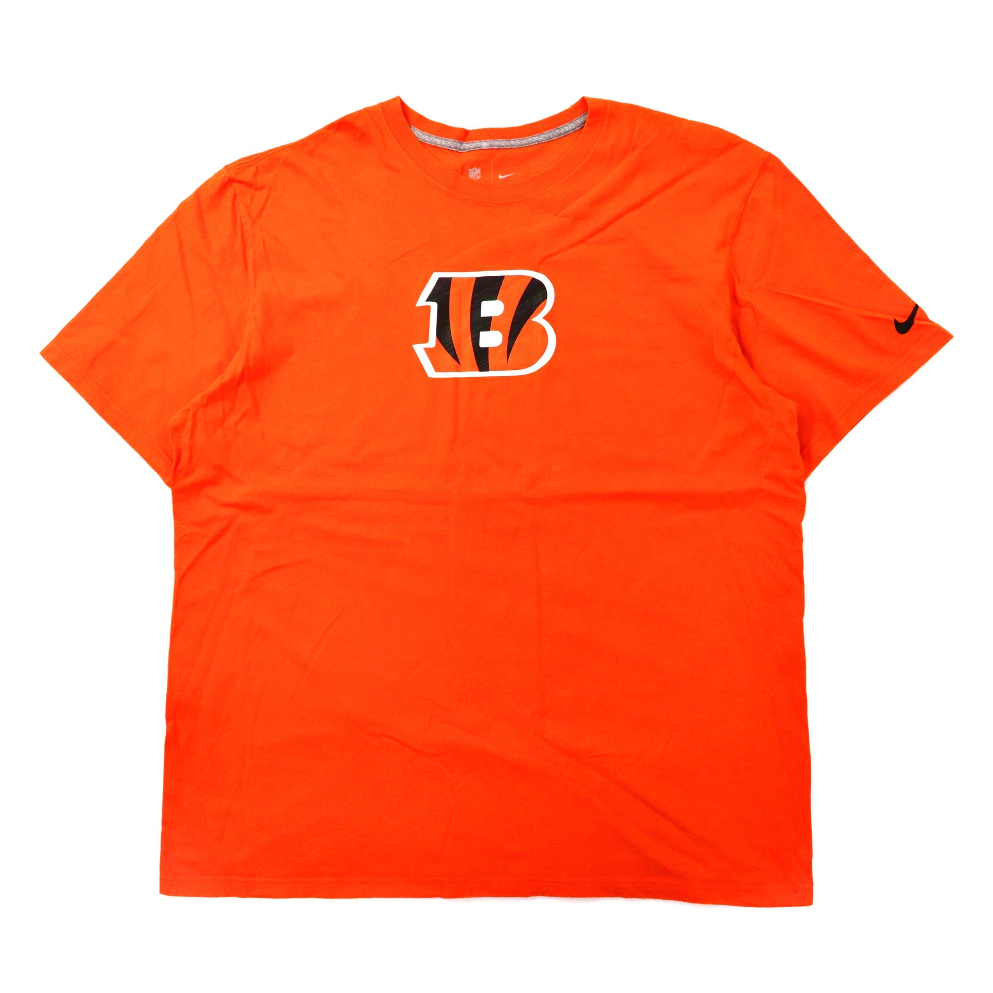 NIKE ビッグサイズ フットボールプリントTシャツ XXL オレンジ コットン NFL Cincinnati Bengals