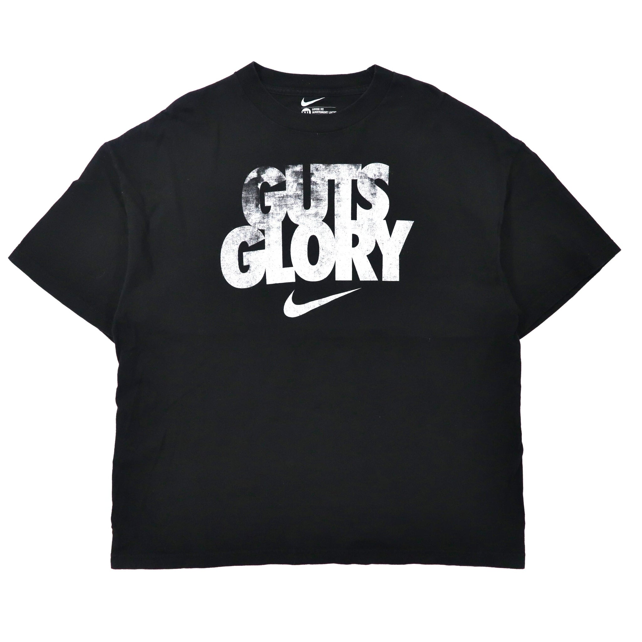 NIKE ビッグサイズ ルーズフィットTシャツ XXL ブラック コットン GUTS GLORY メキシコ製