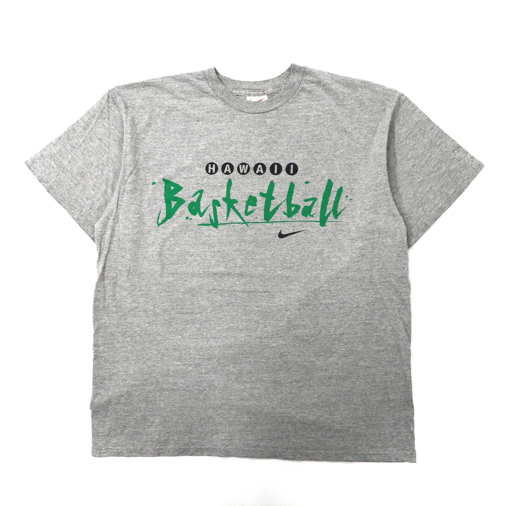 NIKE ビッグサイズTシャツ L グレー コットン BASKET BALL 両面プリント 90年代 メキシコ製