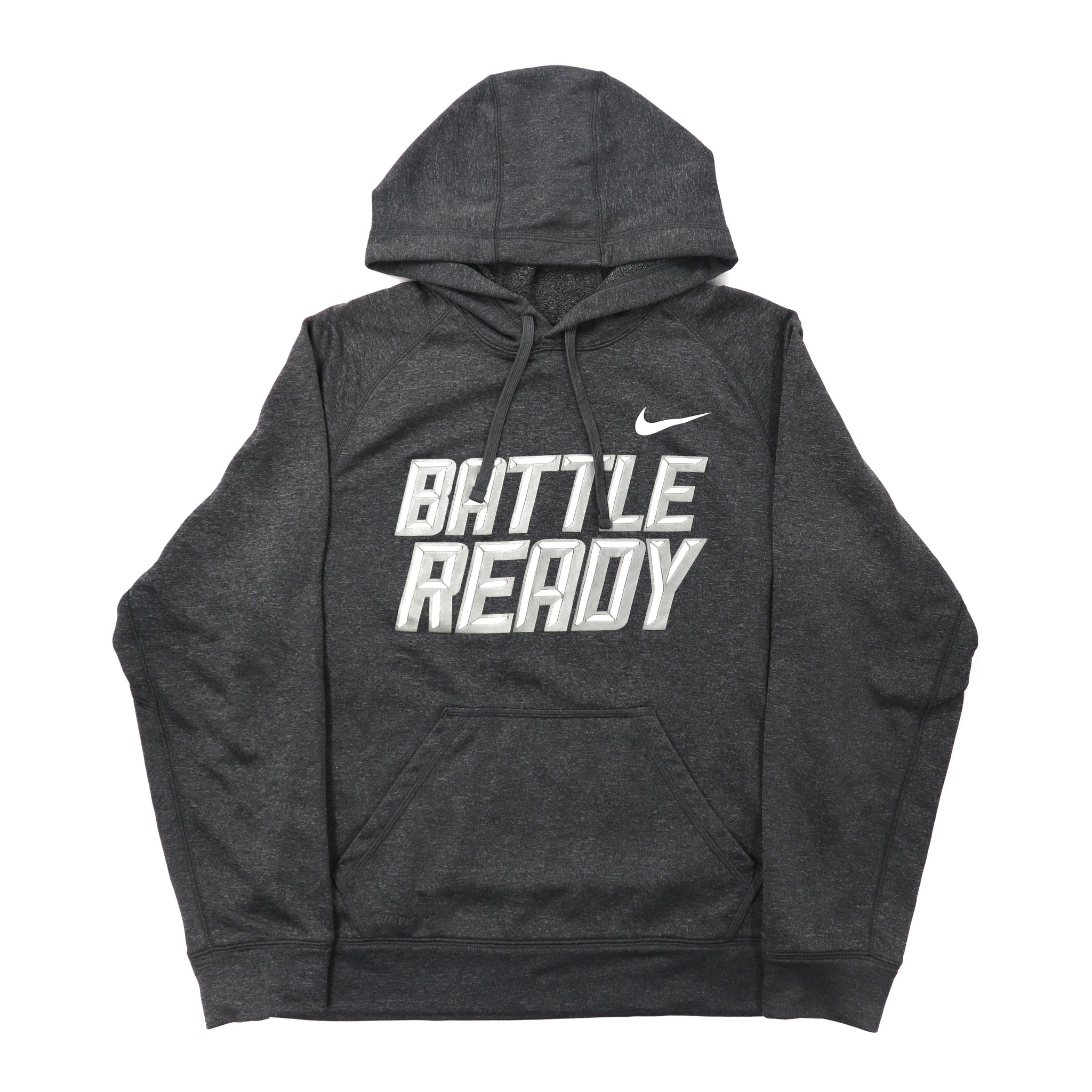 NIKE プルオーバーパーカー XL グレー ポリエステル BATTLE READY プリント