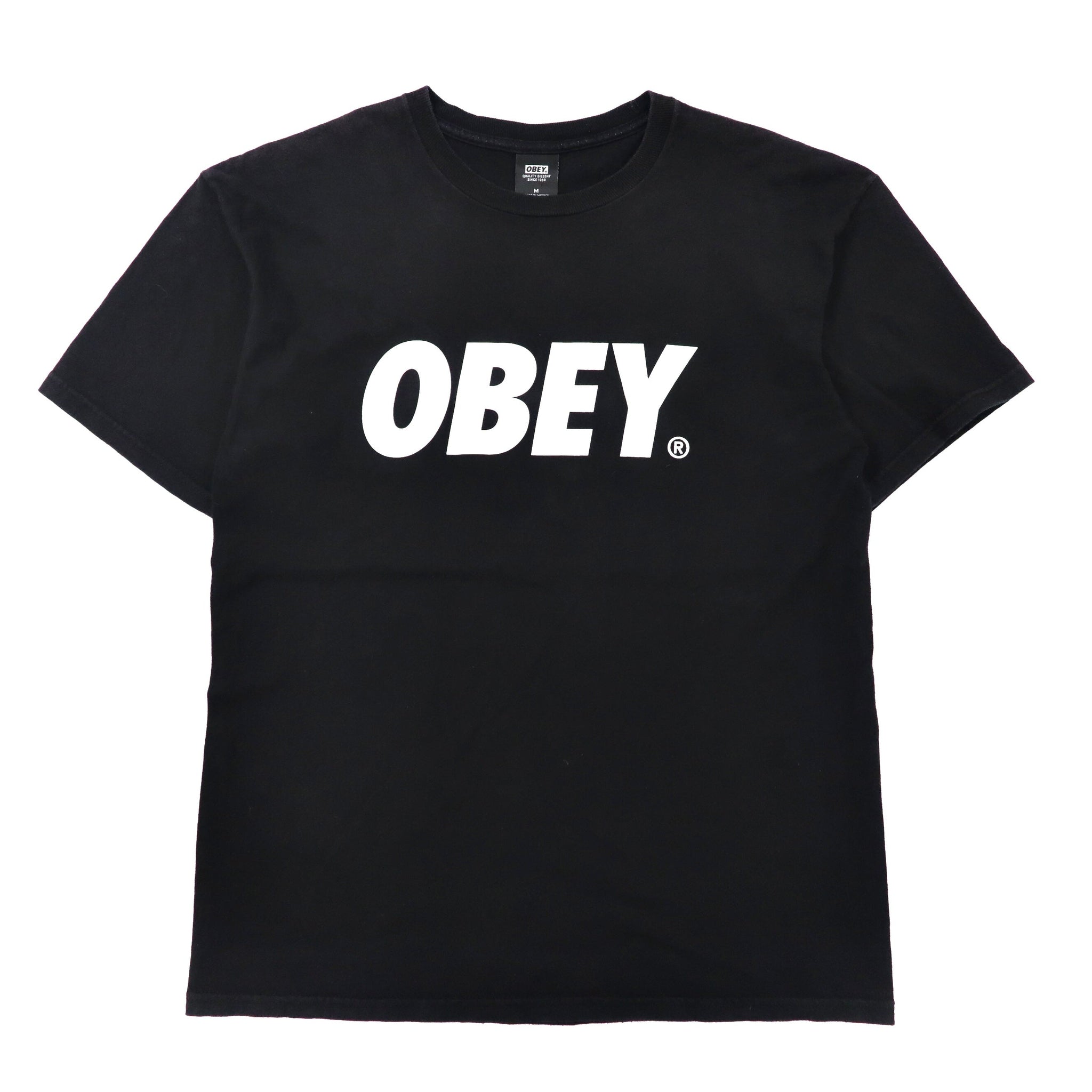 OBEY ロゴプリントTシャツ M ブラック コットン メキシコ製