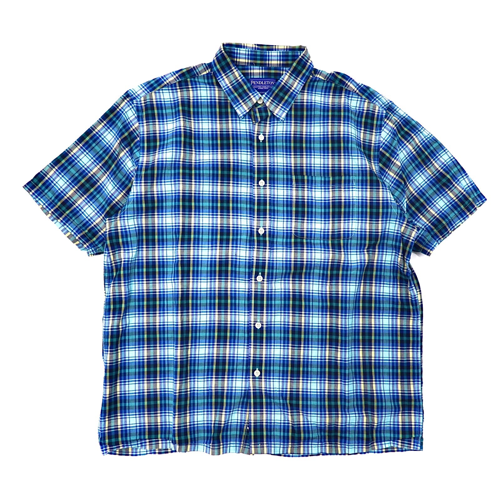 PENDLETON 半袖チェックシャツ XL ブルー ビッグサイズ