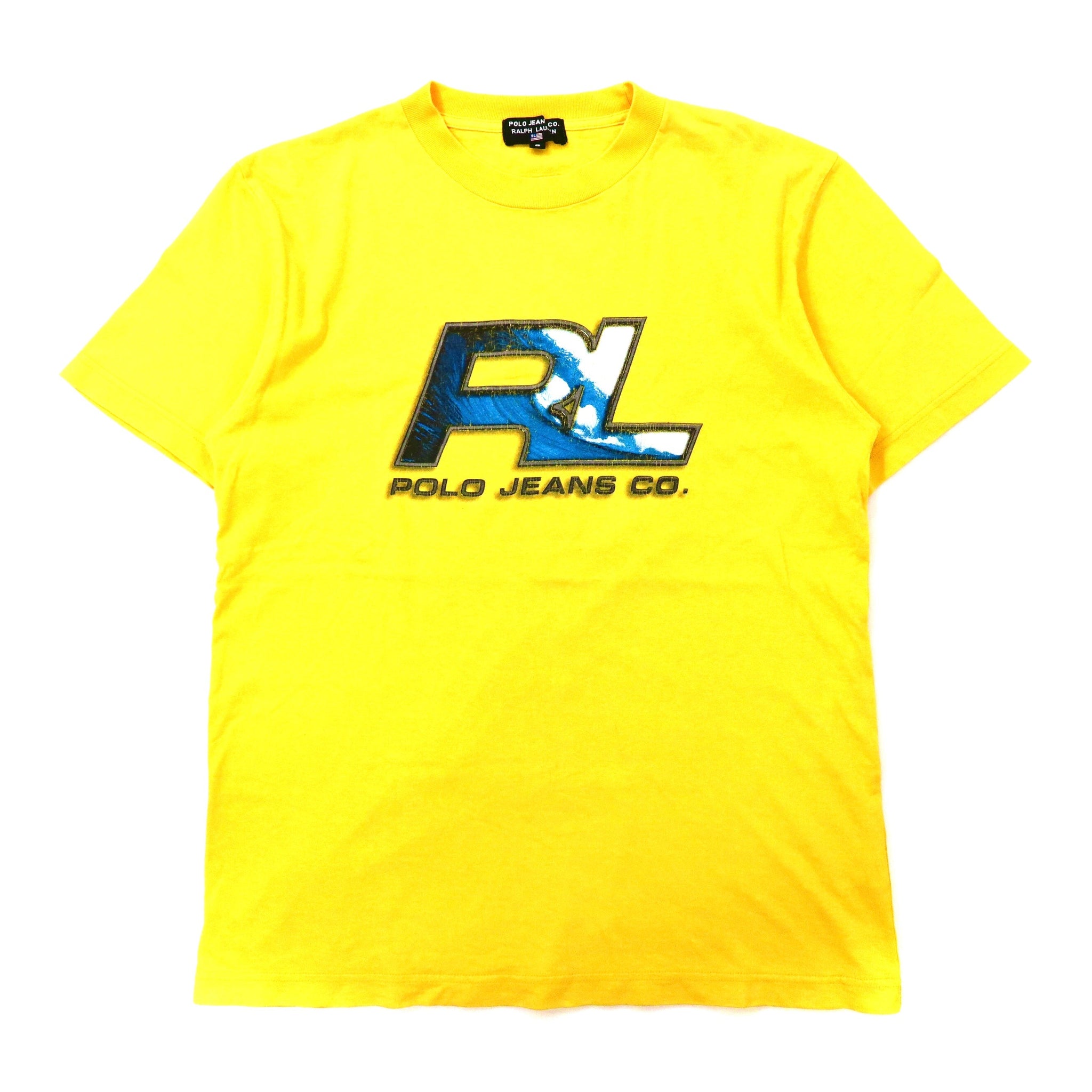 POLO JEANS CO. RALPH  LAUREN ロゴプリントTシャツ S イエロー コットン 90年代