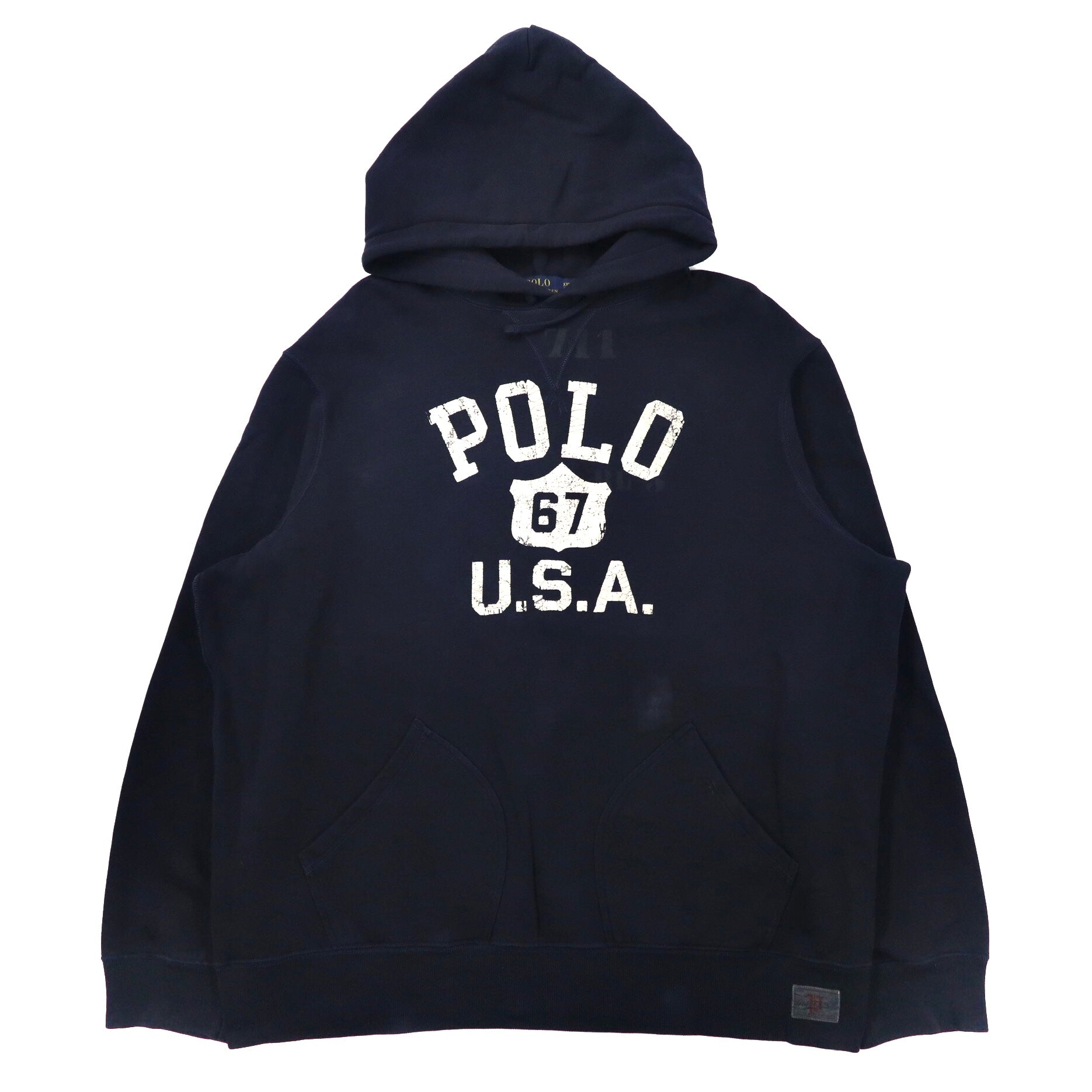 POLO RALPH LAUREN ビッグサイズパーカー XXL ネイビー コットン 裏起毛 ロゴプリント