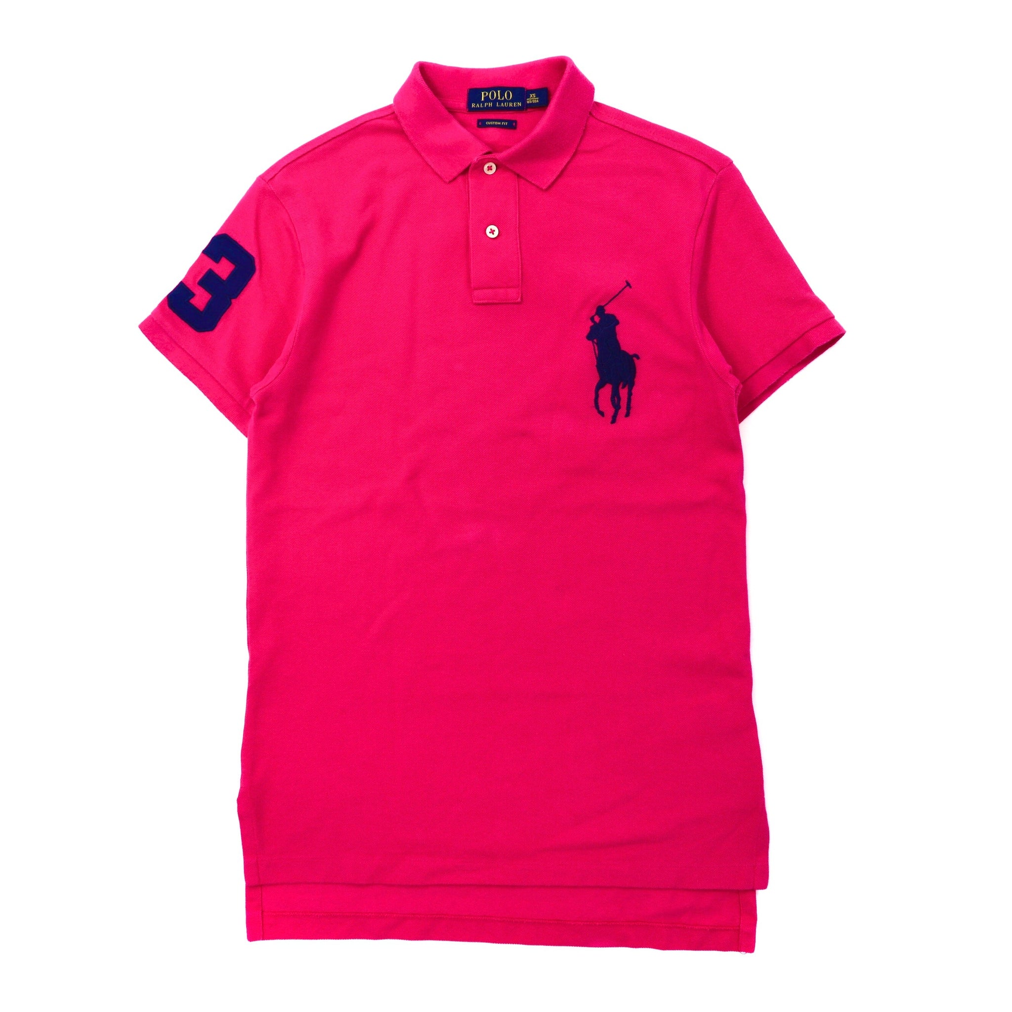 POLO RALPH LAUREN ポロシャツ 165 ピンク コットン ビッグポニー刺繍 ナンバリング
